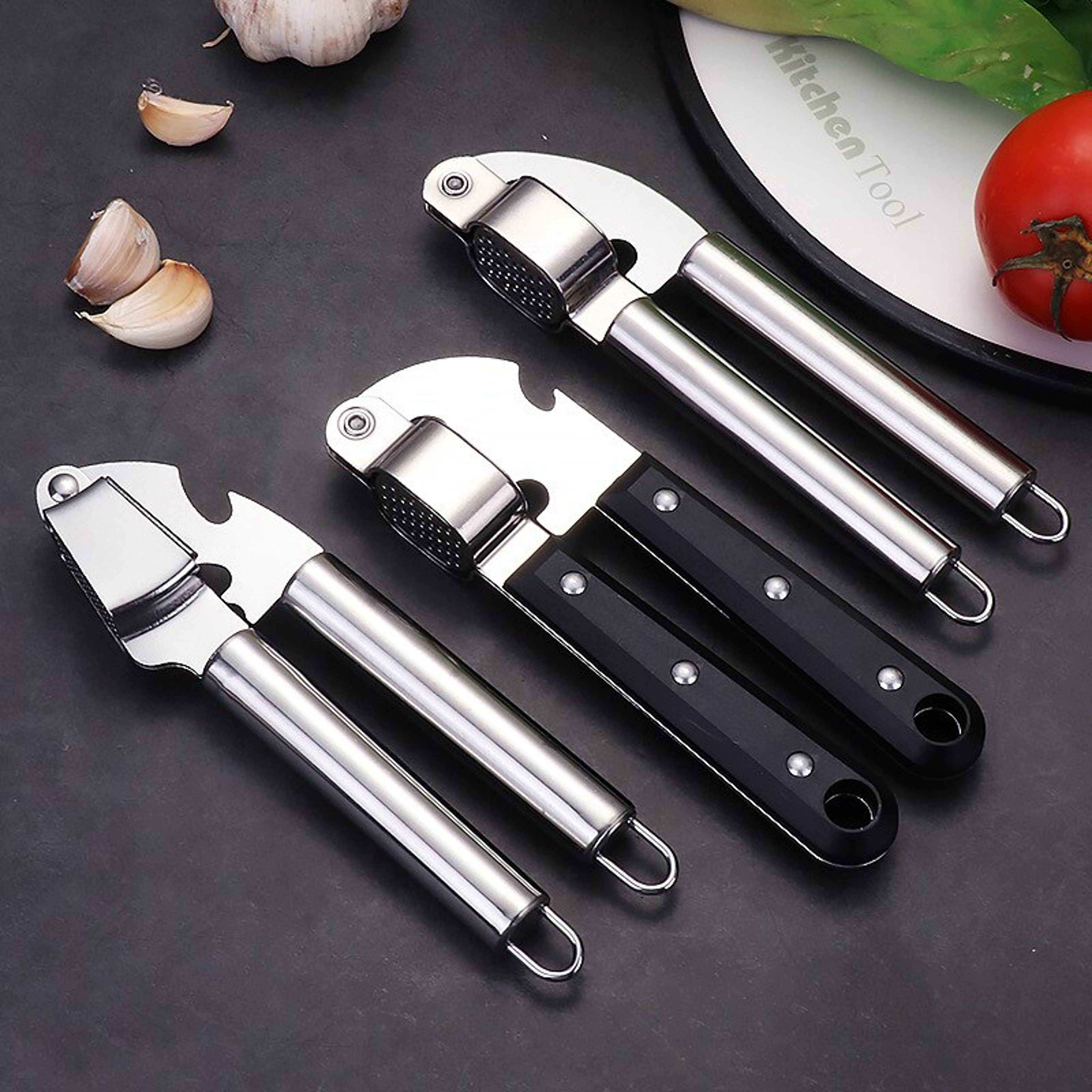 Creative Garlic Press Stainless Steel Manual Household Kitchen Tool 0