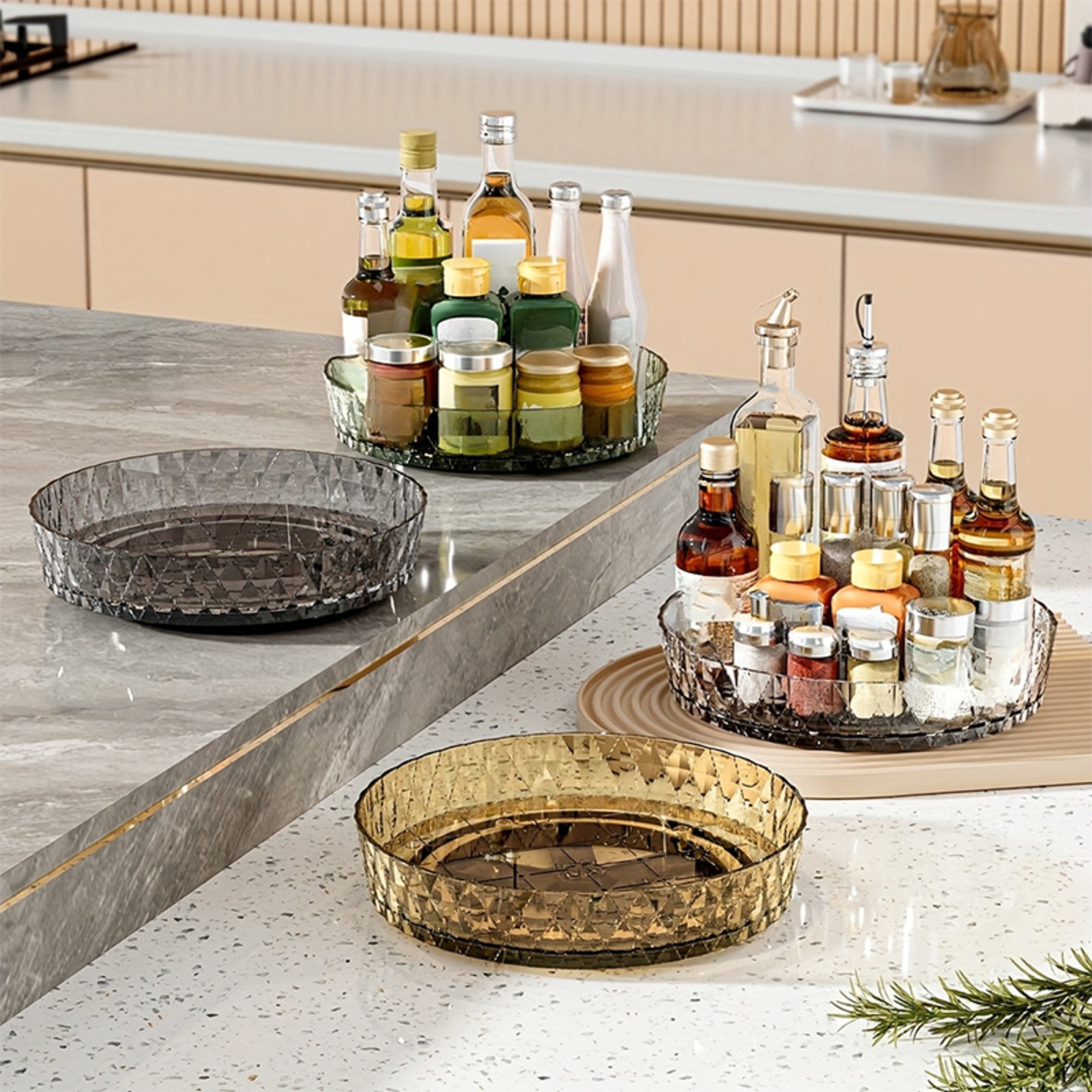 Multifunctional 360 Rotating Rack Spice Storage Turntable For Kitchen Countertops Living Room Deskt 1