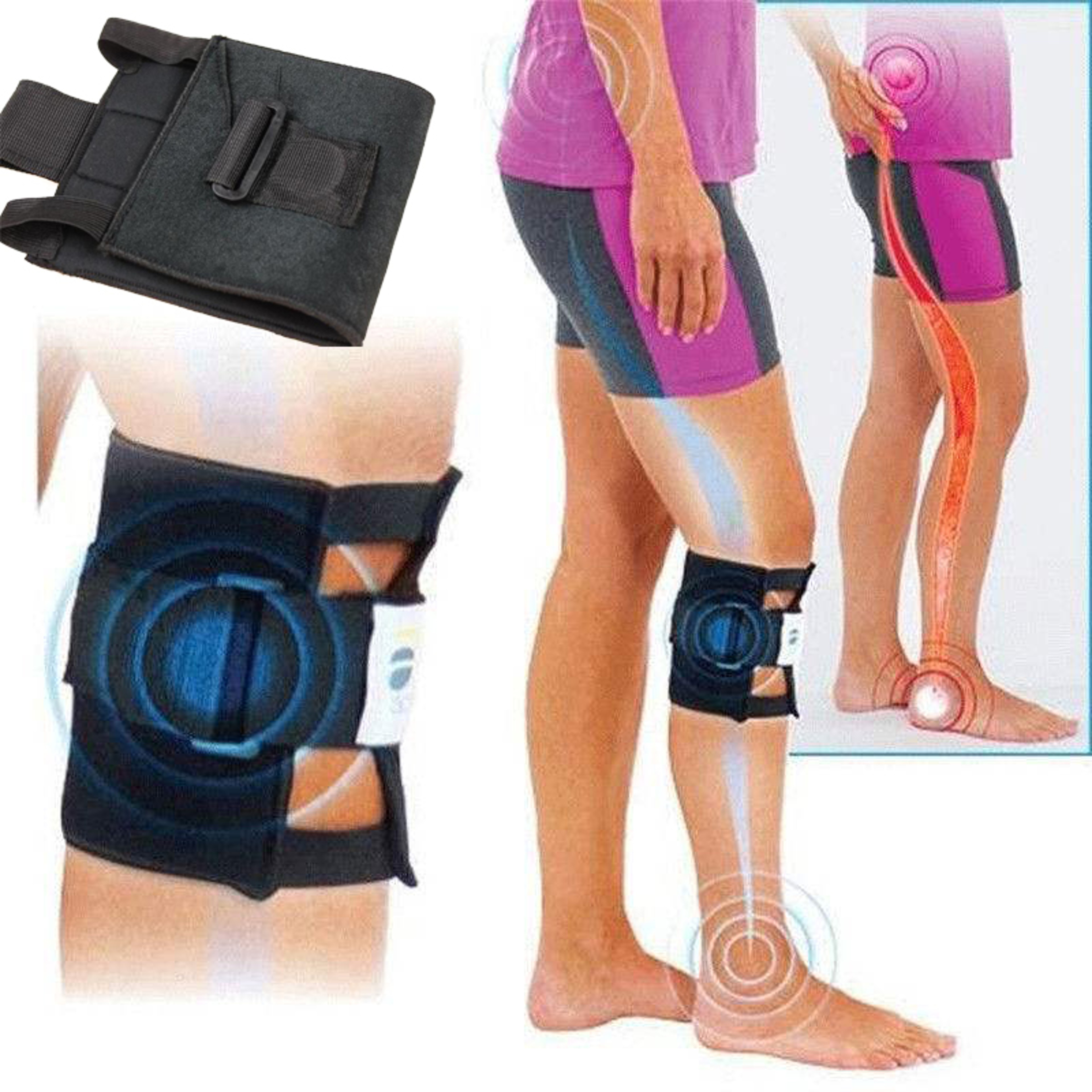 1pc Magnetic Therapy Knee Brace For Back Pain Relief Sciatic Nerve  Acupressure Support 0