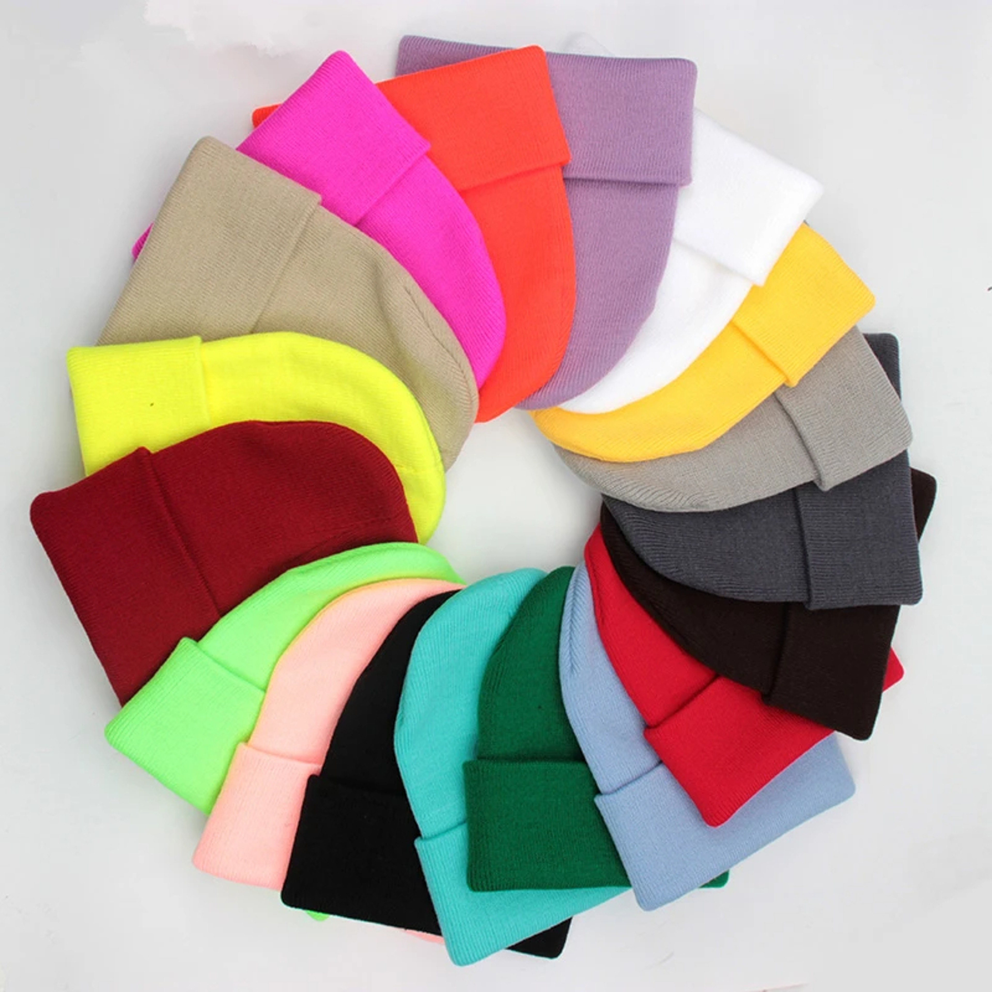 Solid Unisex Beanie Autumn Winter Wool Blends Soft Warm Knitted Cap Men Women 0