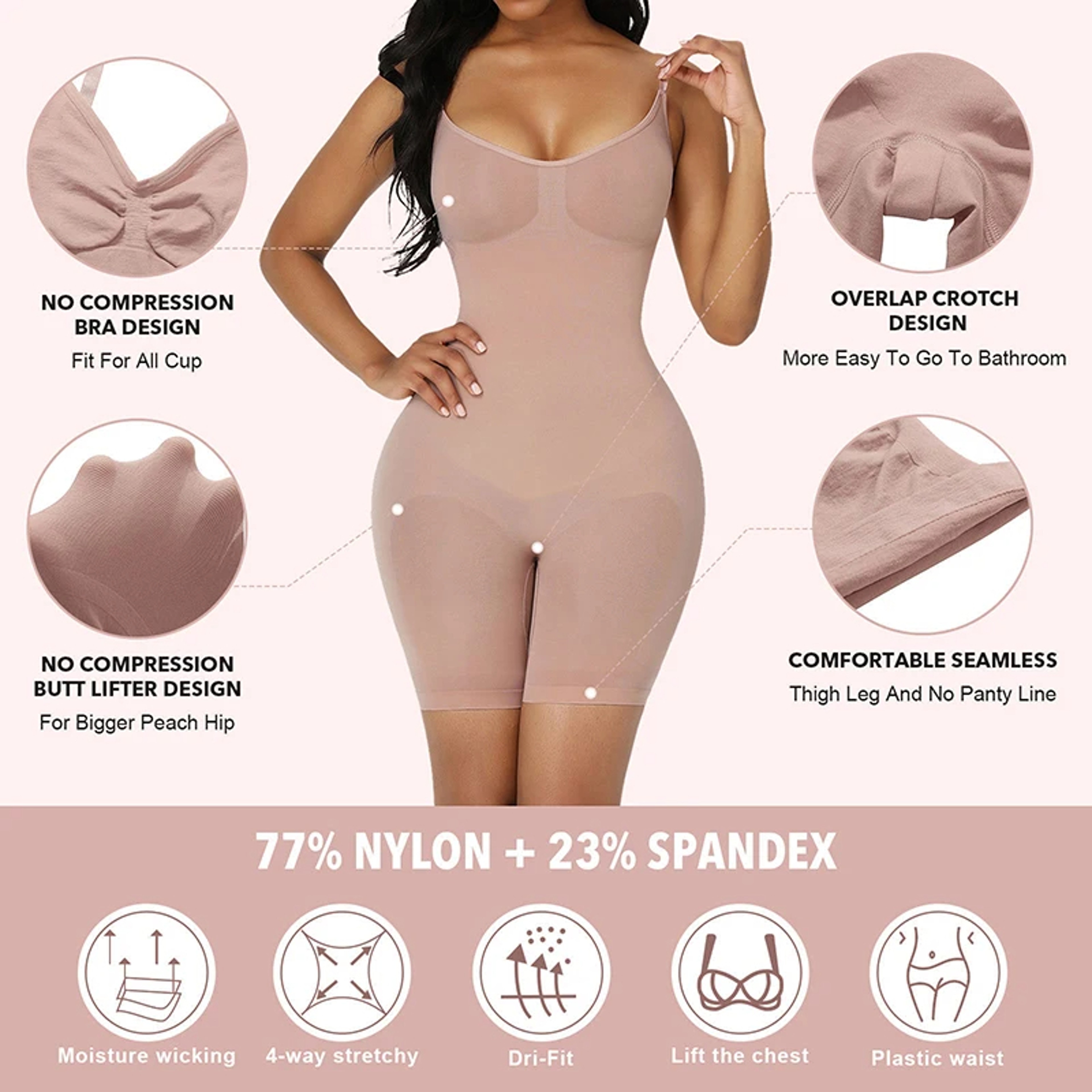 Women Bodysuit Shapewear Tummy Control Full Body Shaper Slimming Sheath Butt Lifter Push Up Thigh Sl