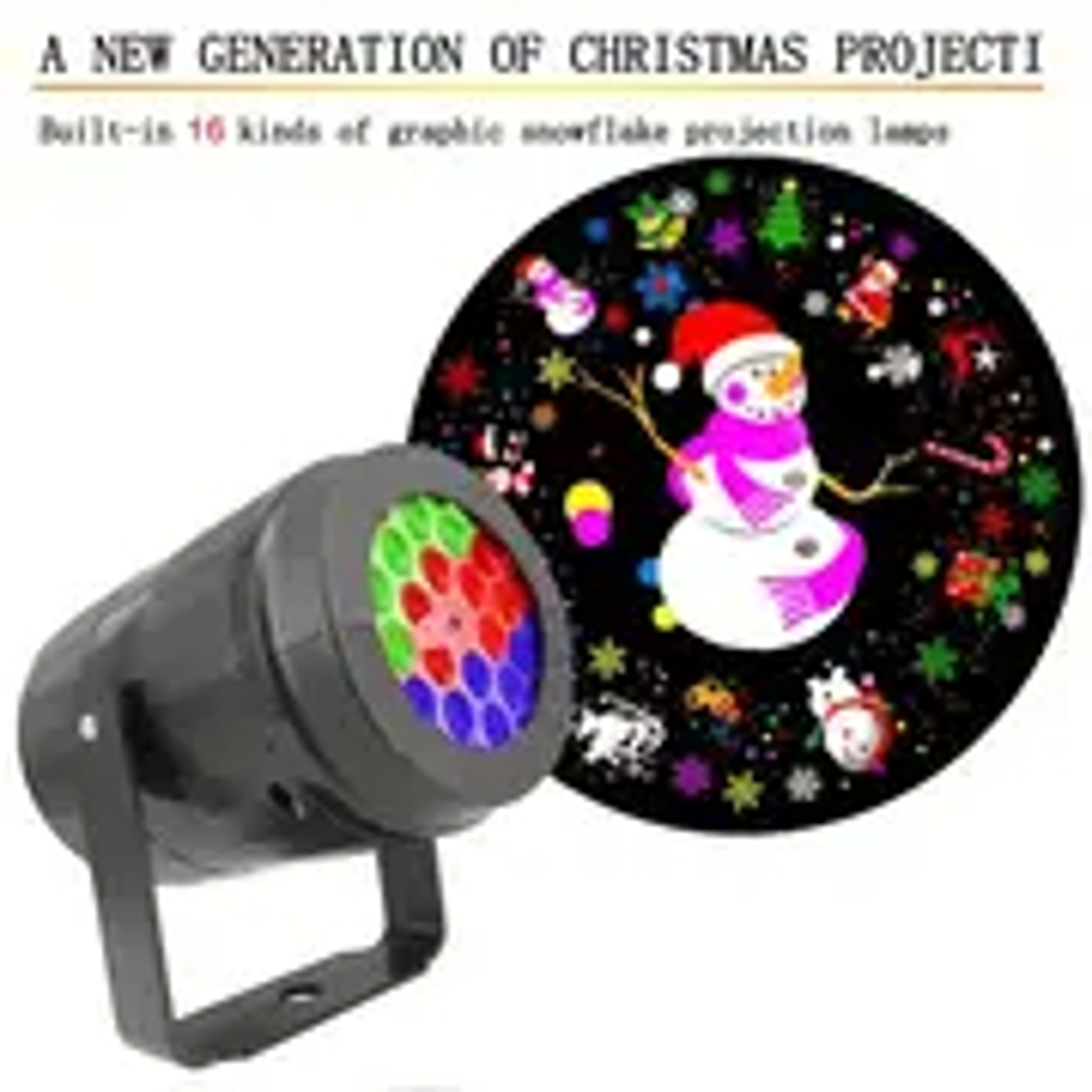Snowflake Christmas Laser Projector Light16 patterns Waterproof Rotating Christmas LED Stage Lights