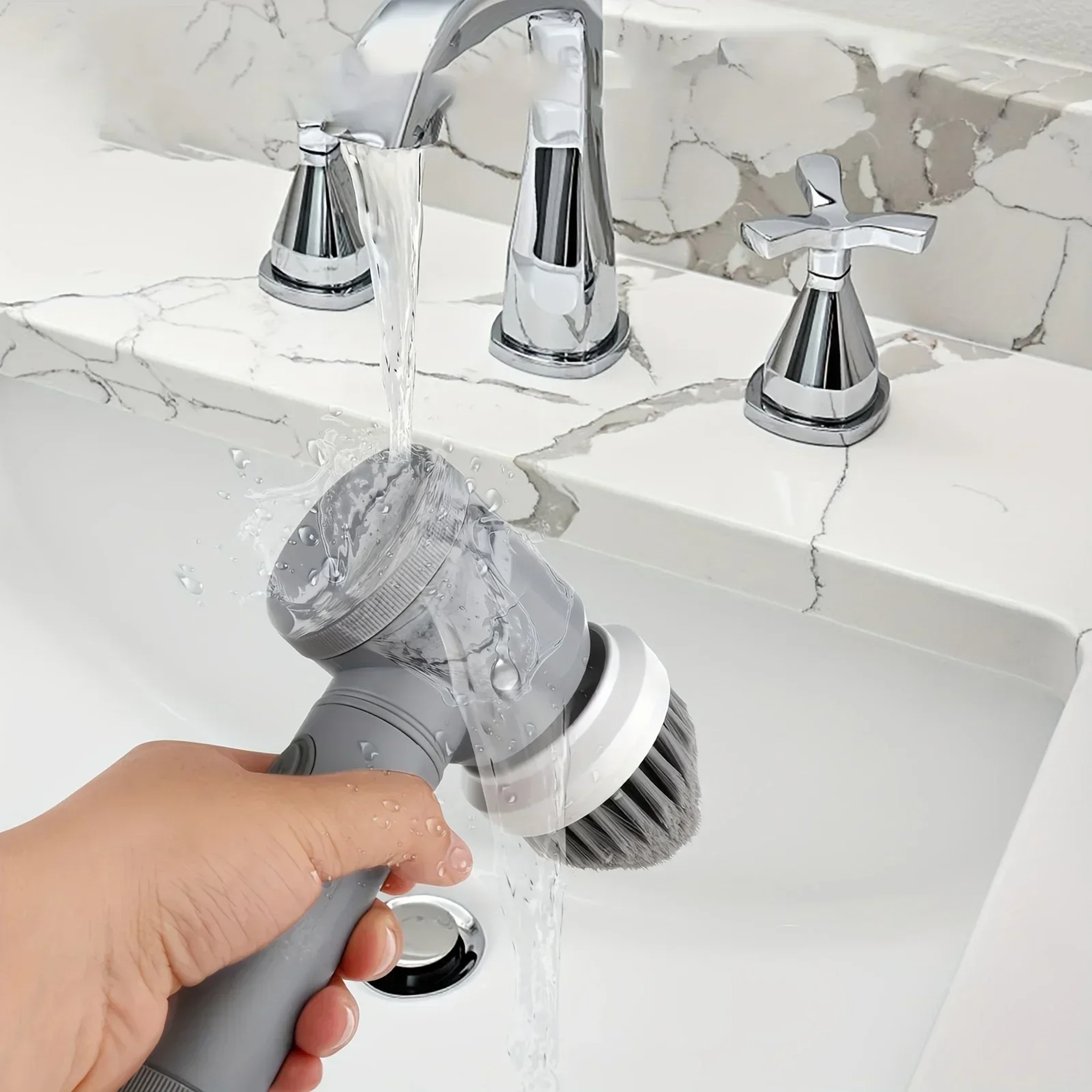 Electric Spin Scrubber Cordless Spin Scrubber with 6 Replaceable Brush Heads Electric Cleaning Brush