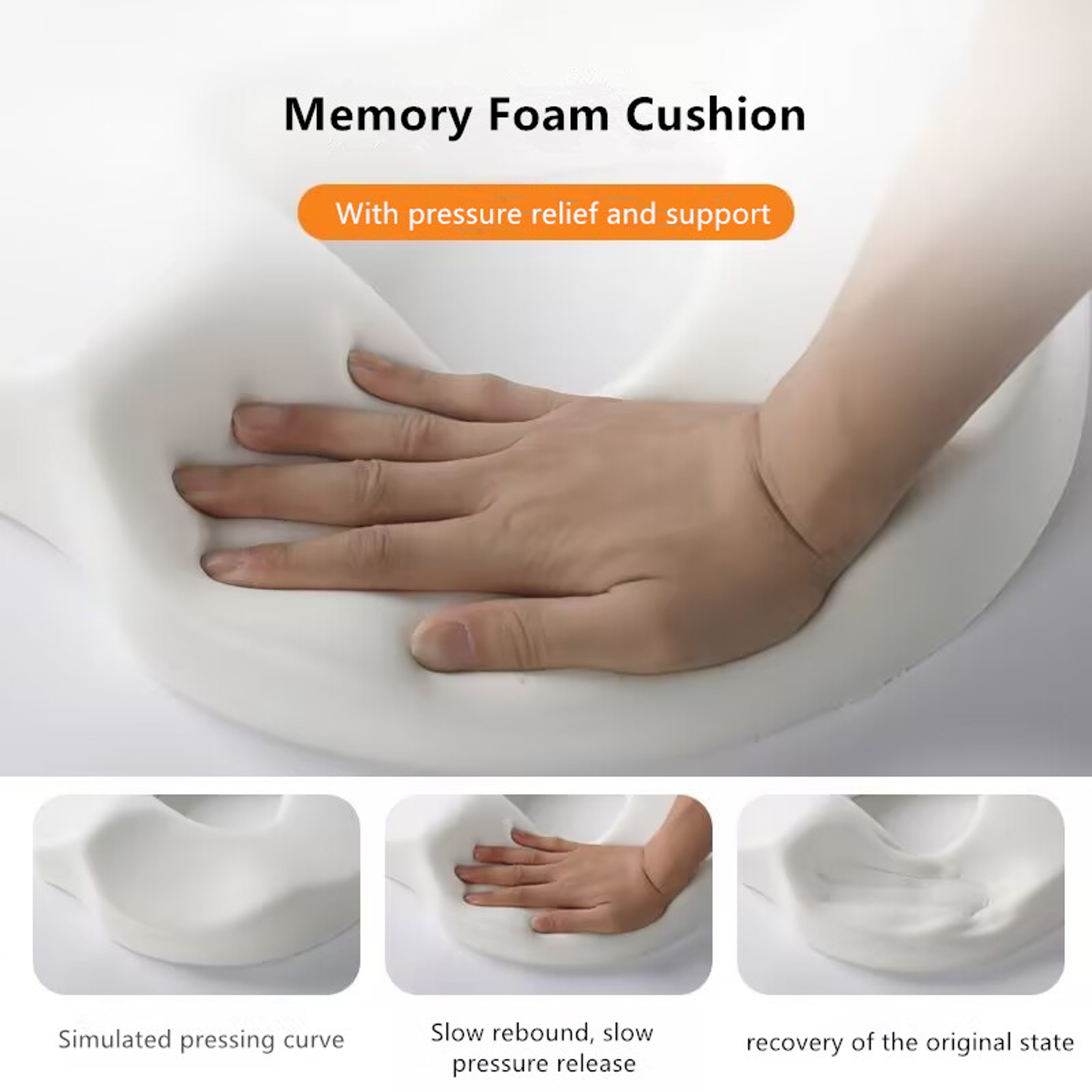 Hemorrhoid Mat Health Care Seat Cushion Donut Shape Memory Foam for Pain Relief Sciatica Tailbone