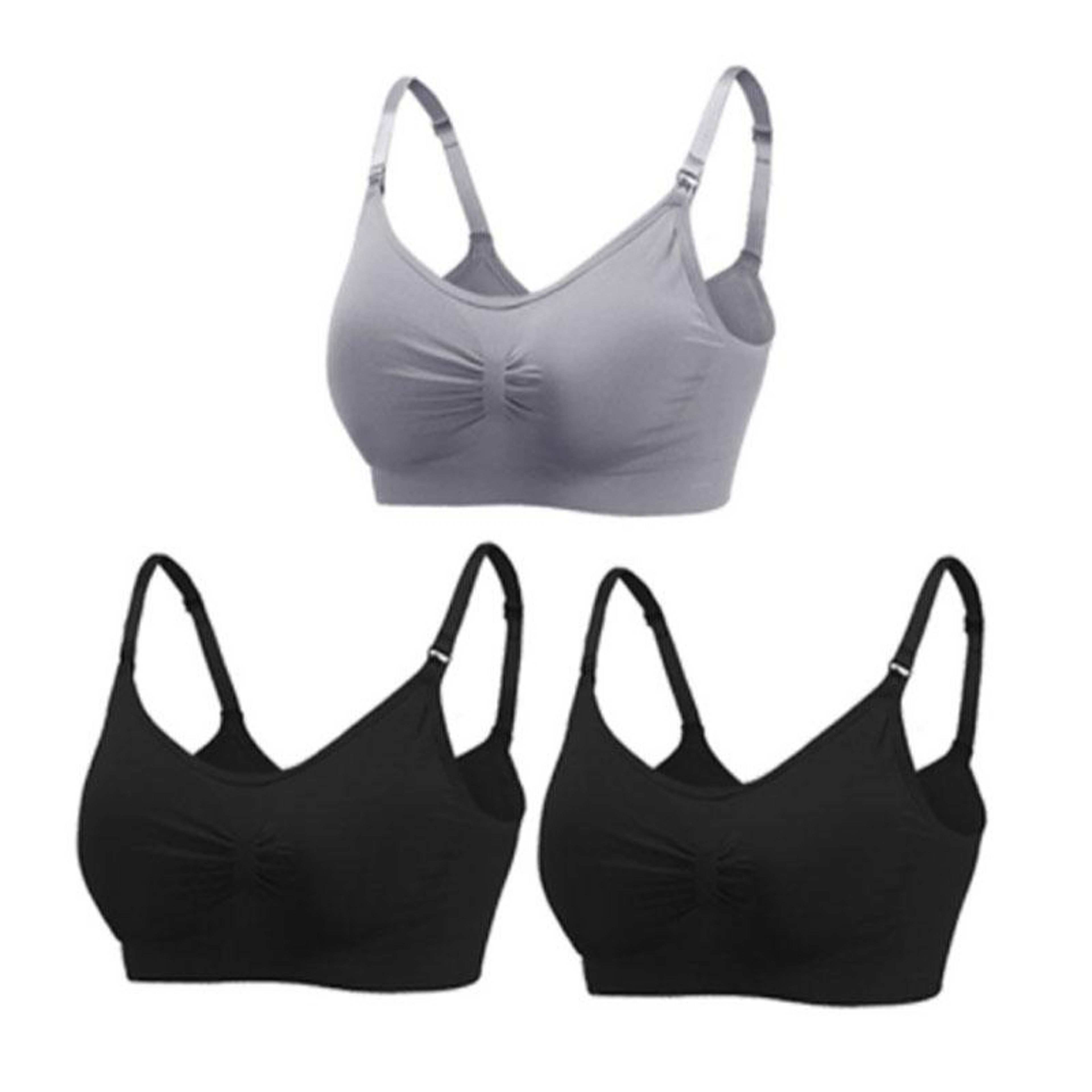 3 Piece Seamless Nursing Bras, High Quality Maternity & Breastfeeding Bra with Breathable Cotton & Push Up Support – view 11