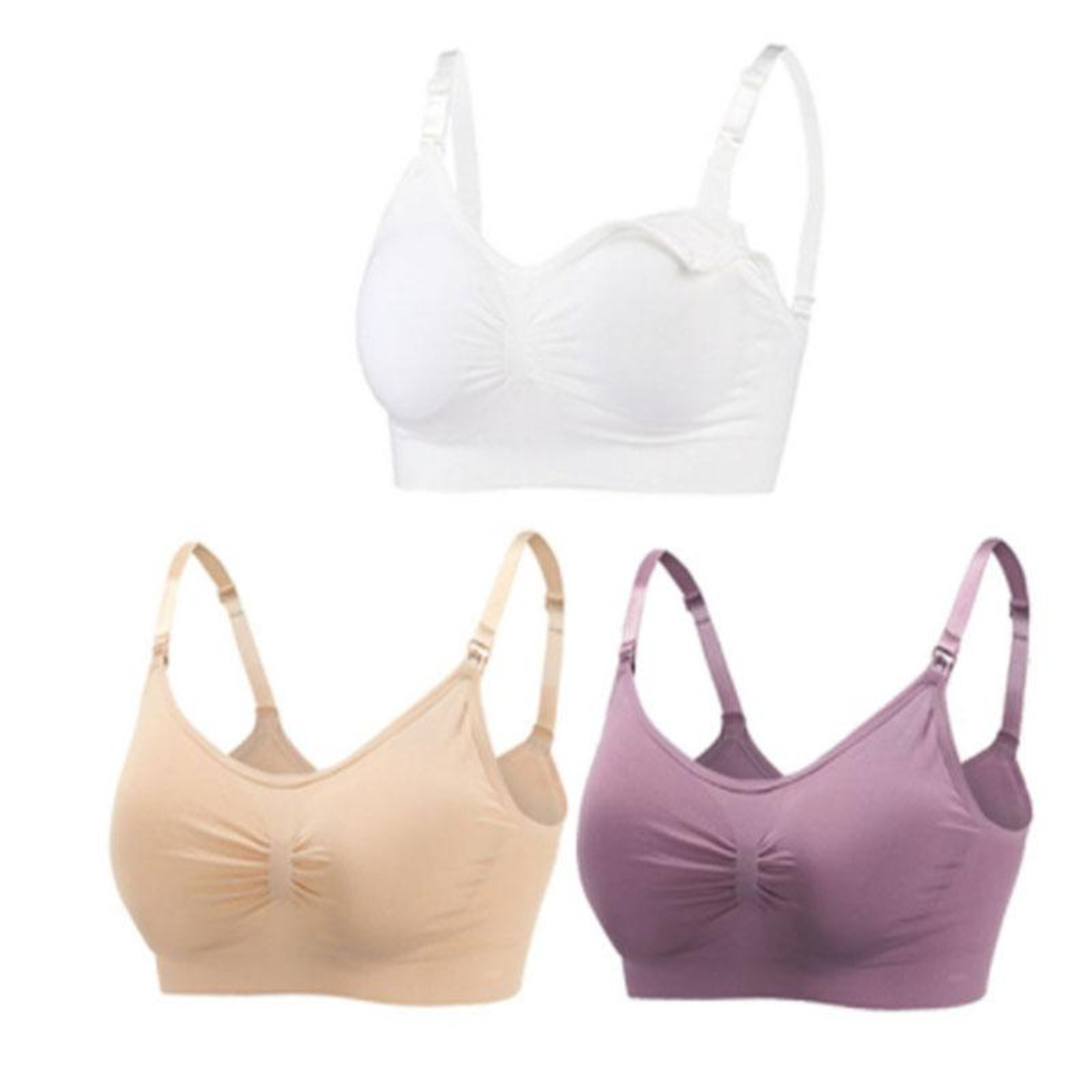 3 Piece Seamless Nursing Bras, High Quality Maternity & Breastfeeding Bra with Breathable Cotton & Push Up Support – view 13