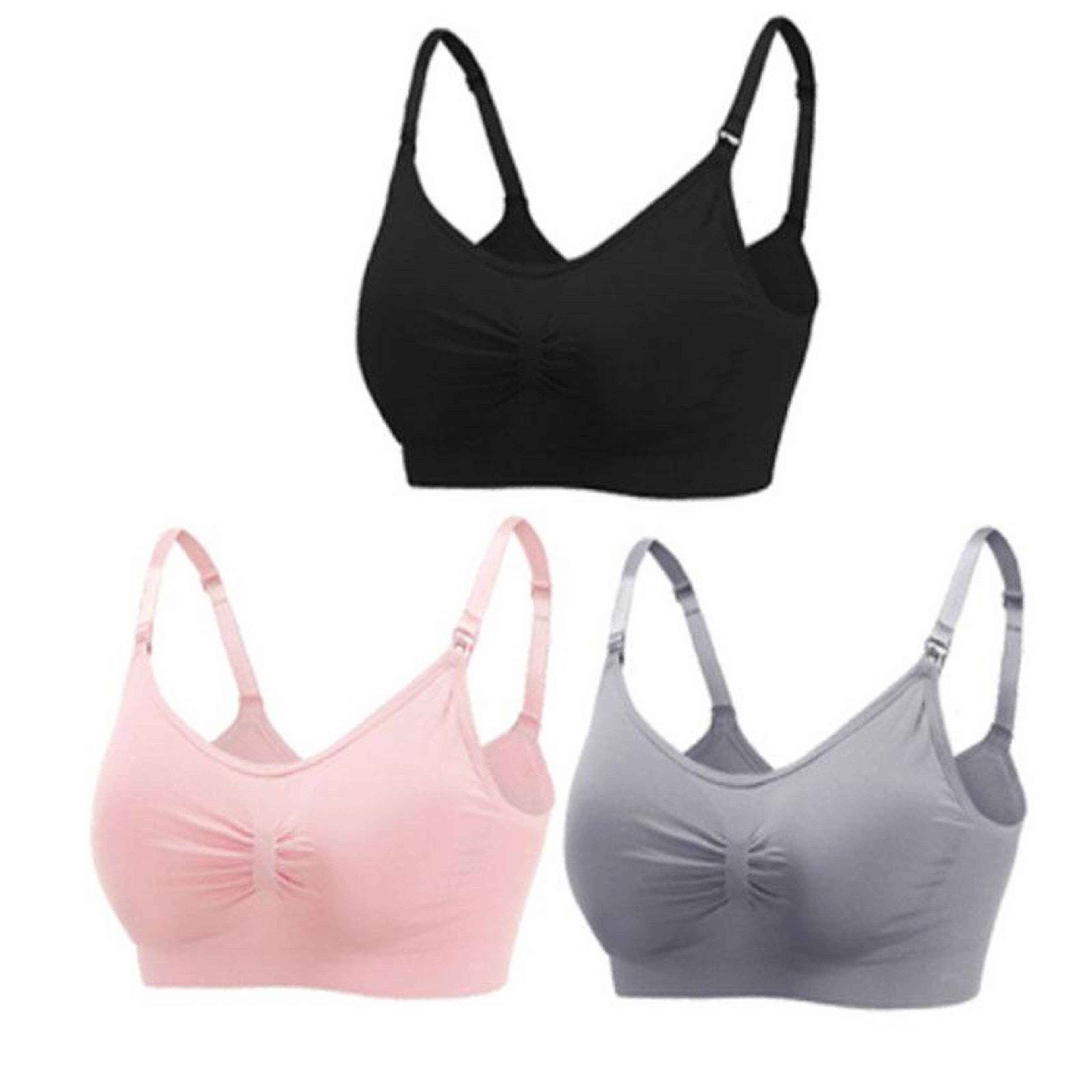 3 Piece Seamless Nursing Bras, High Quality Maternity & Breastfeeding Bra with Breathable Cotton & Push Up Support – view 21