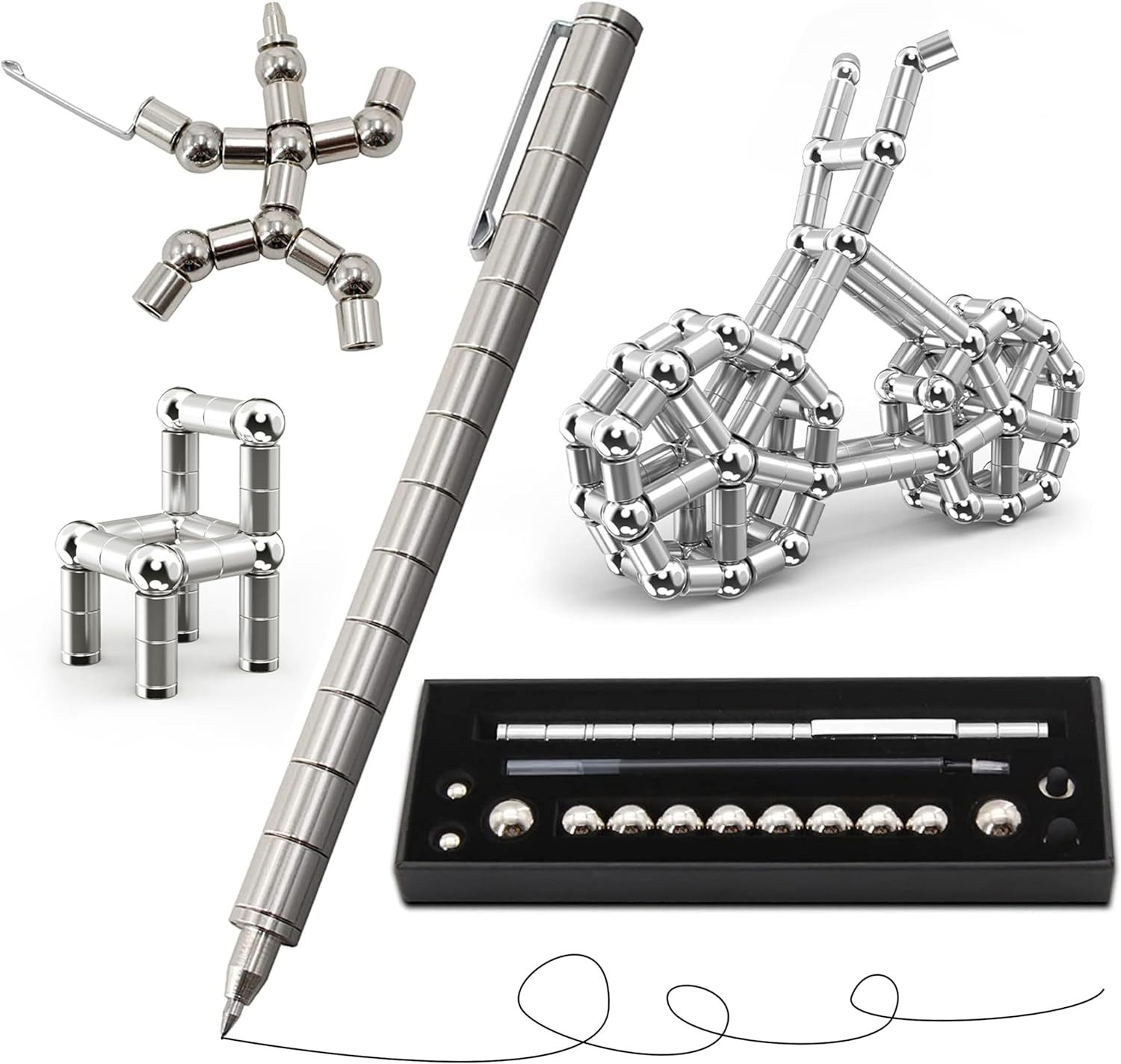 Magnetic Pen For Fidgeting Multifunctional Novel Pen For Decompression  Stress Relief 8