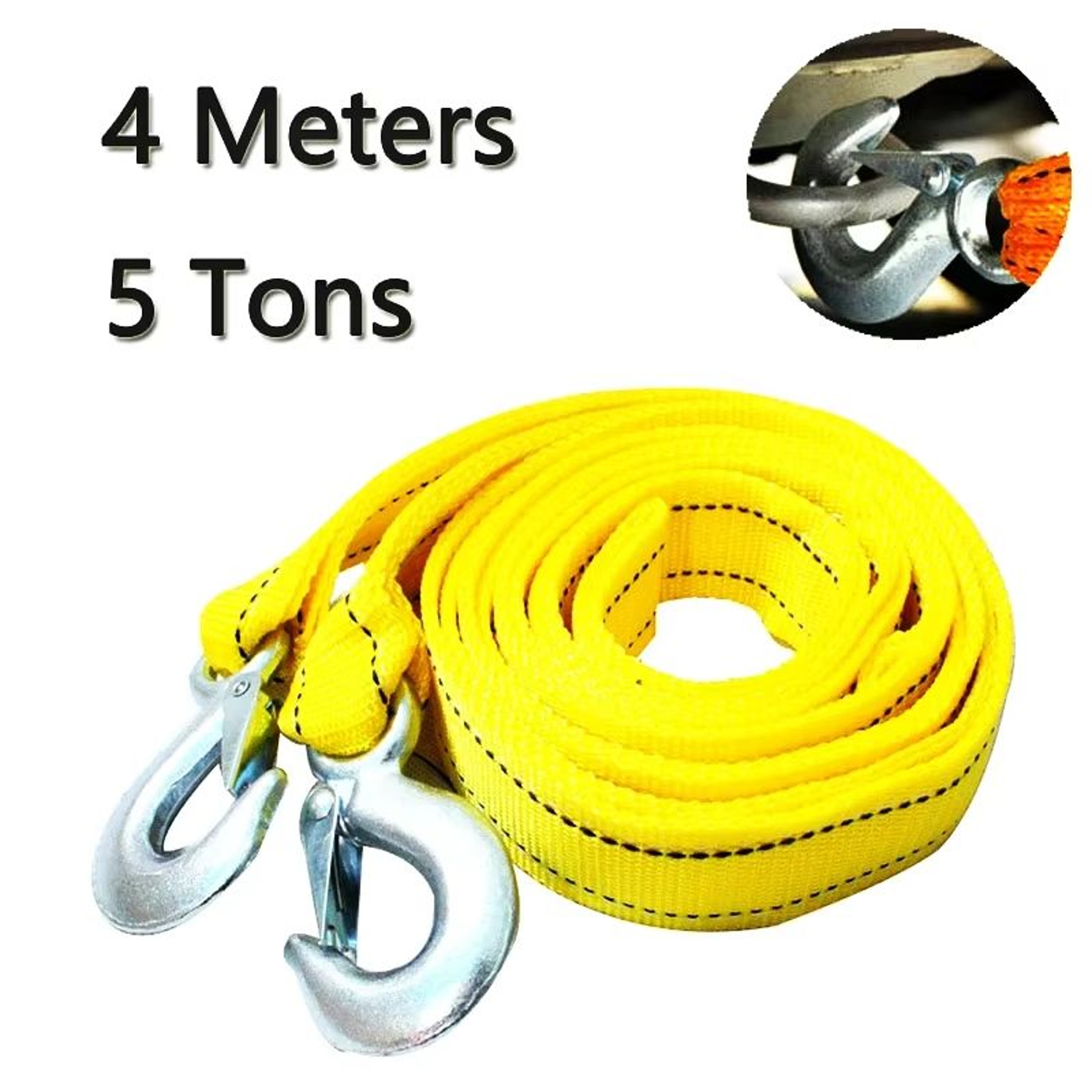 Heavy Duty Car Tow Cable Recovery Rope With Forged Hooks For Trailers Vans  Roadside Emergencies 0