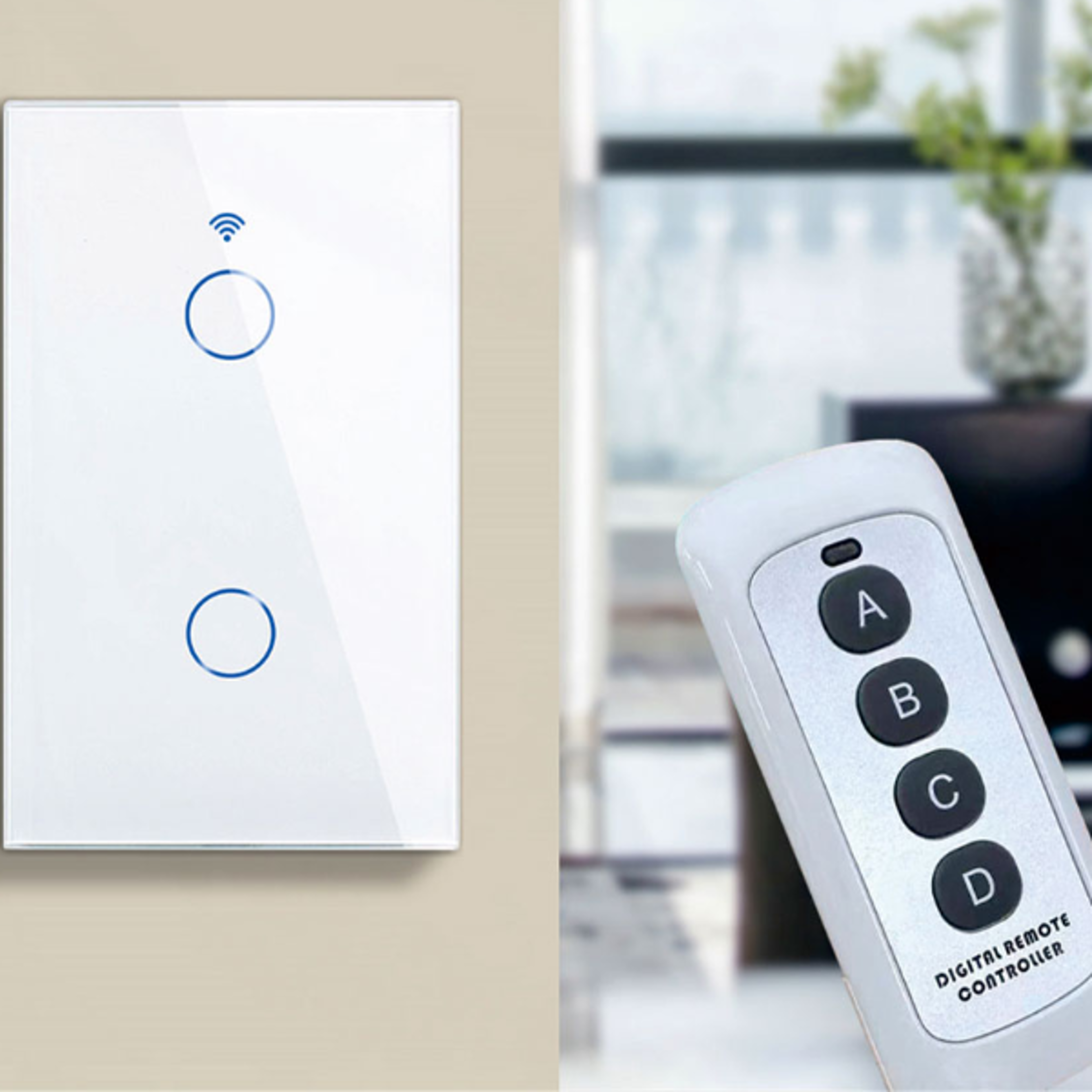 Smart Wall Switch WiFi Enabled No Neutral Wire Required RF433 Touch Sensor Voice Control via Alexa