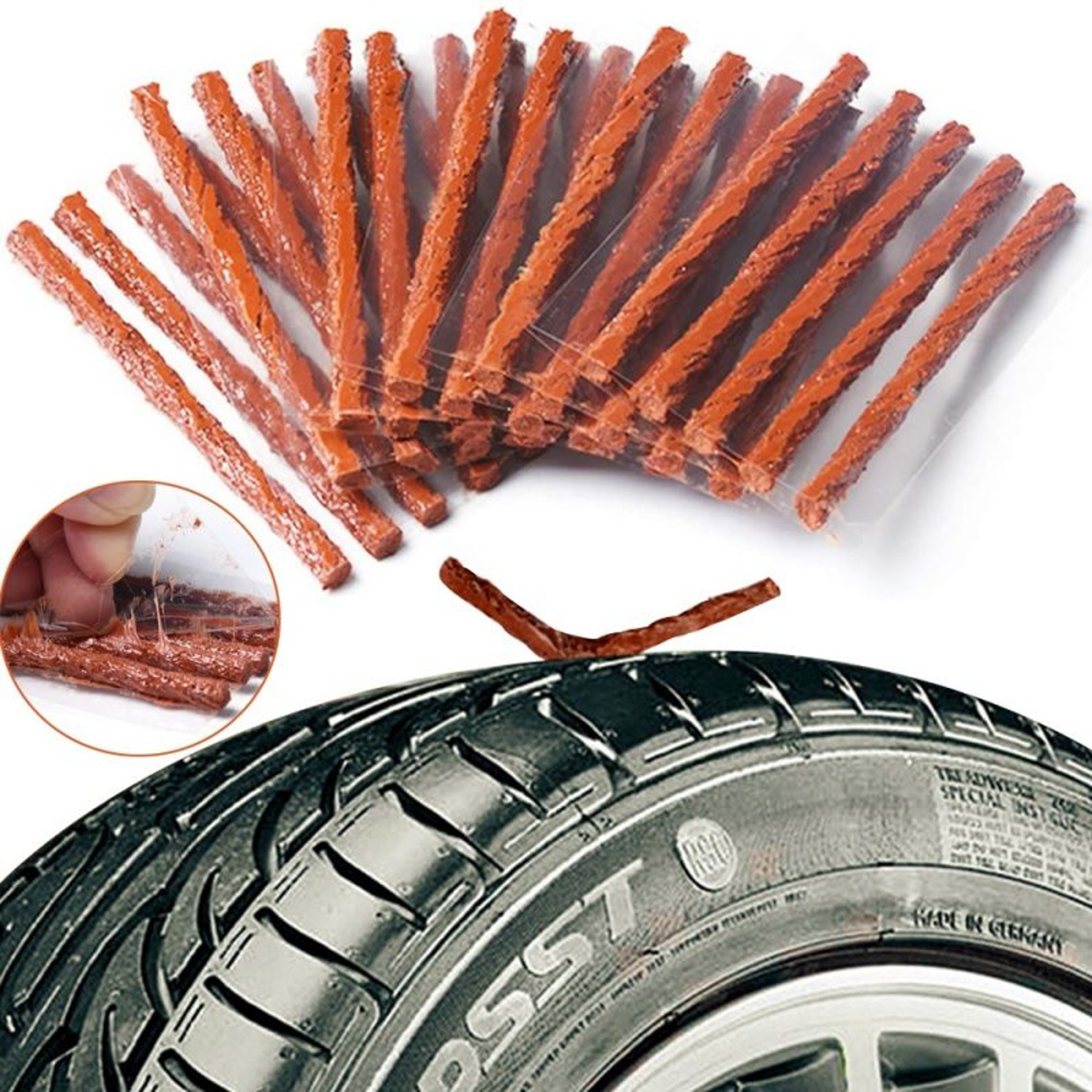 High Quality Tire Repair Strips Tubeless Rubber String Glue Seals For Car  Motorcycle Tyre Puncture 2