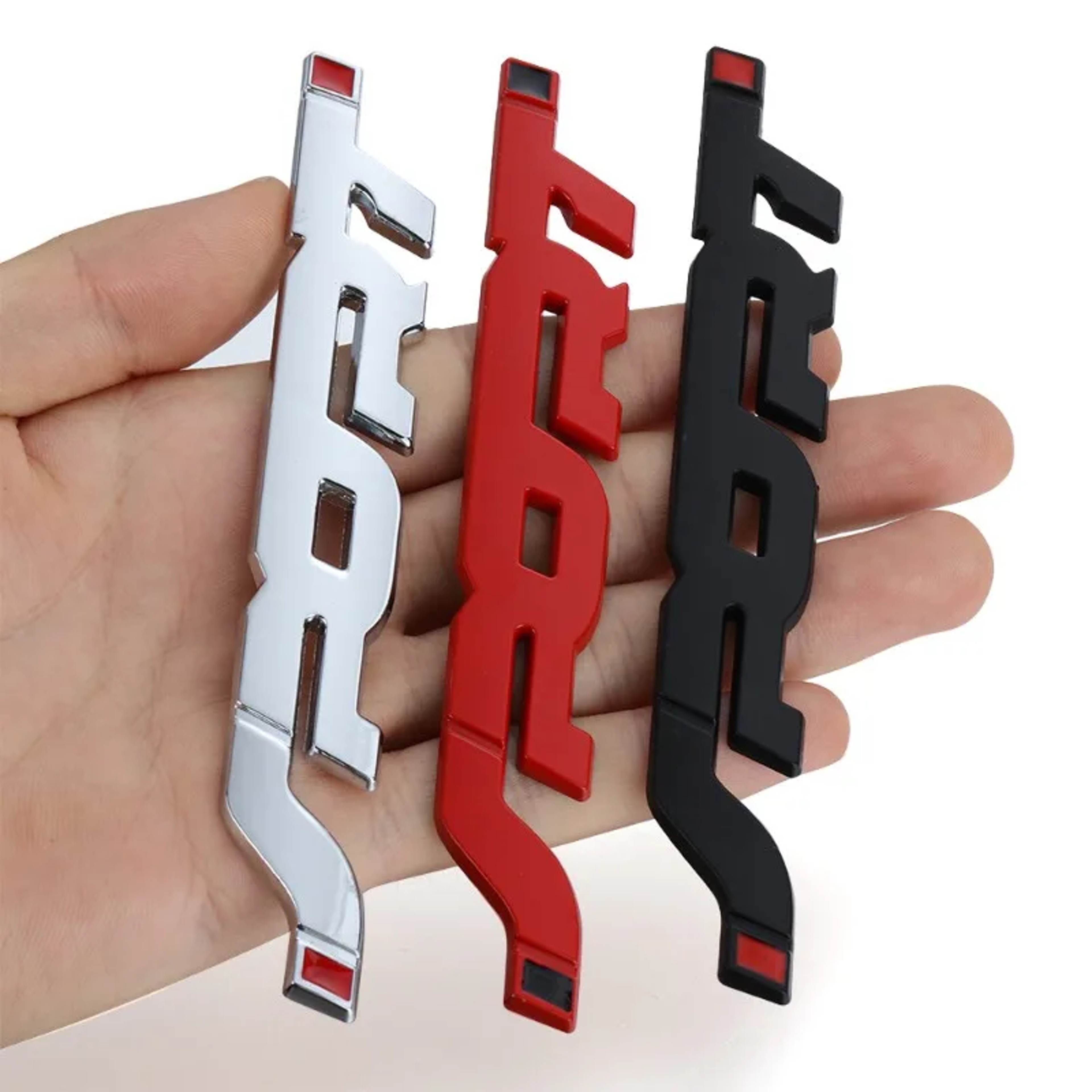 3D Chrome Metal Car Emblem Sticker Sporty Black Racing Letter Logo Badge for Trunk Hood  Styling
