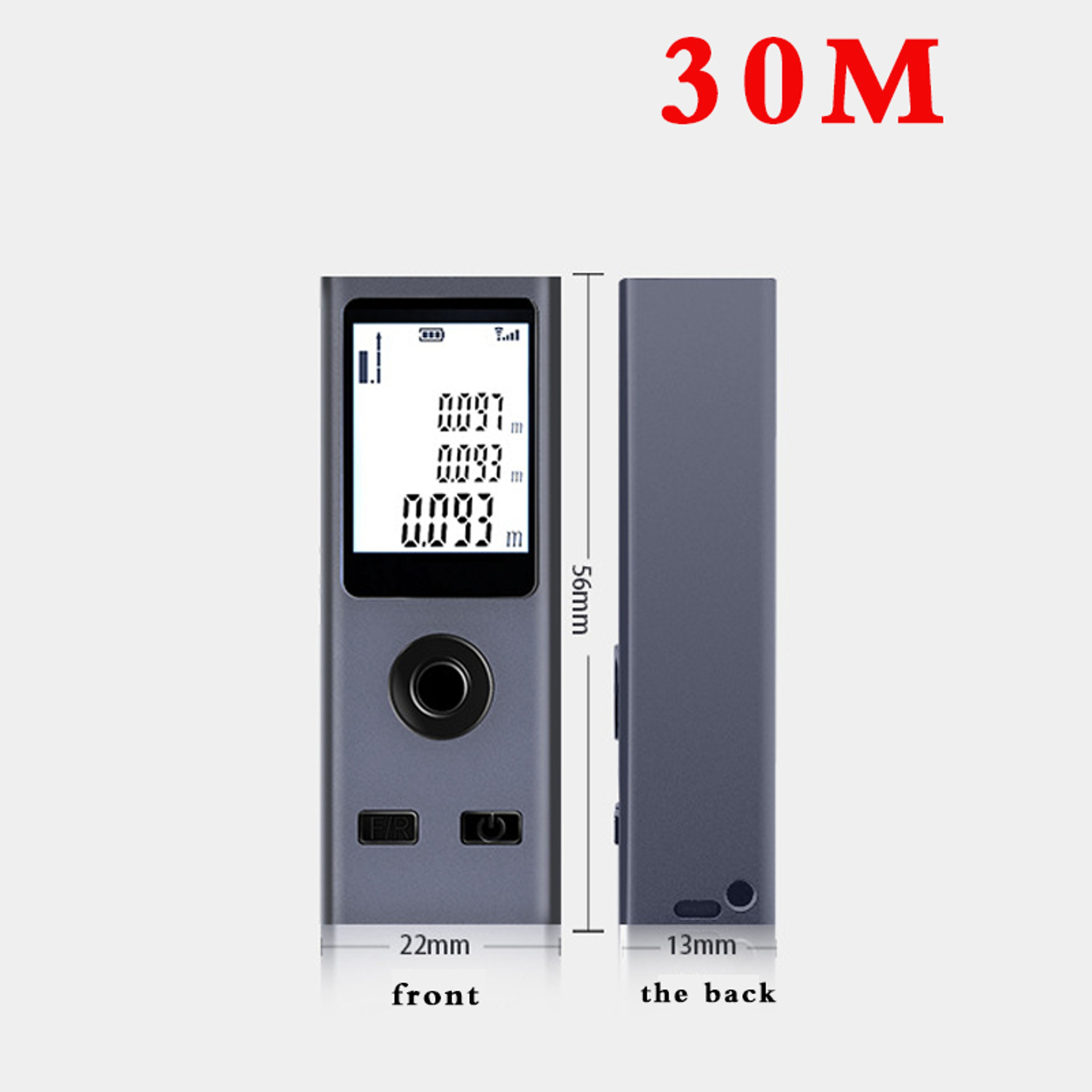 Digital Laser Tape Measure 30m/50m, USB Charge, Aluminum Body – view 8