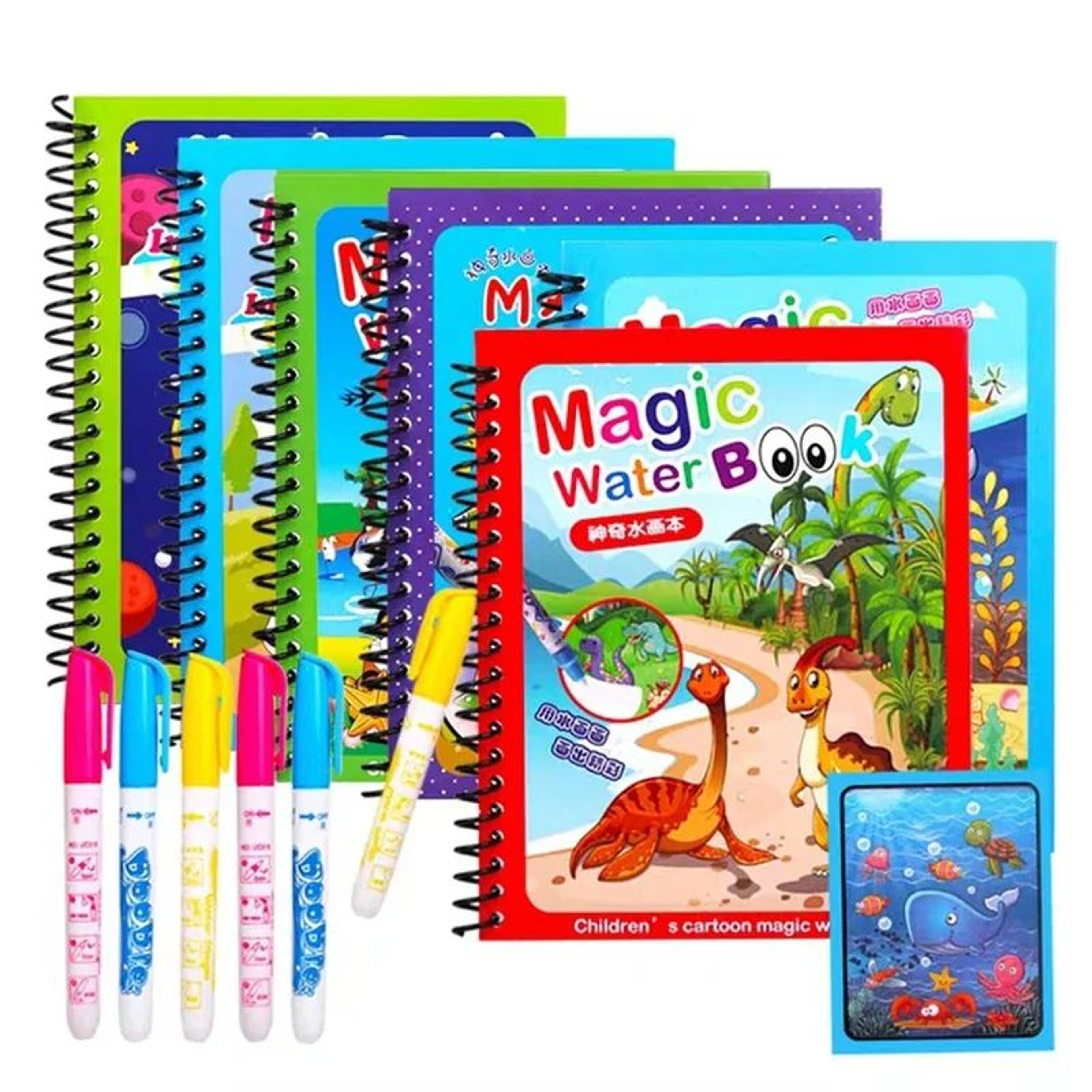 Reusable Water Drawing Magic Book With Pen Montessori Educational Toy For Toddlers  Kids Early Lear