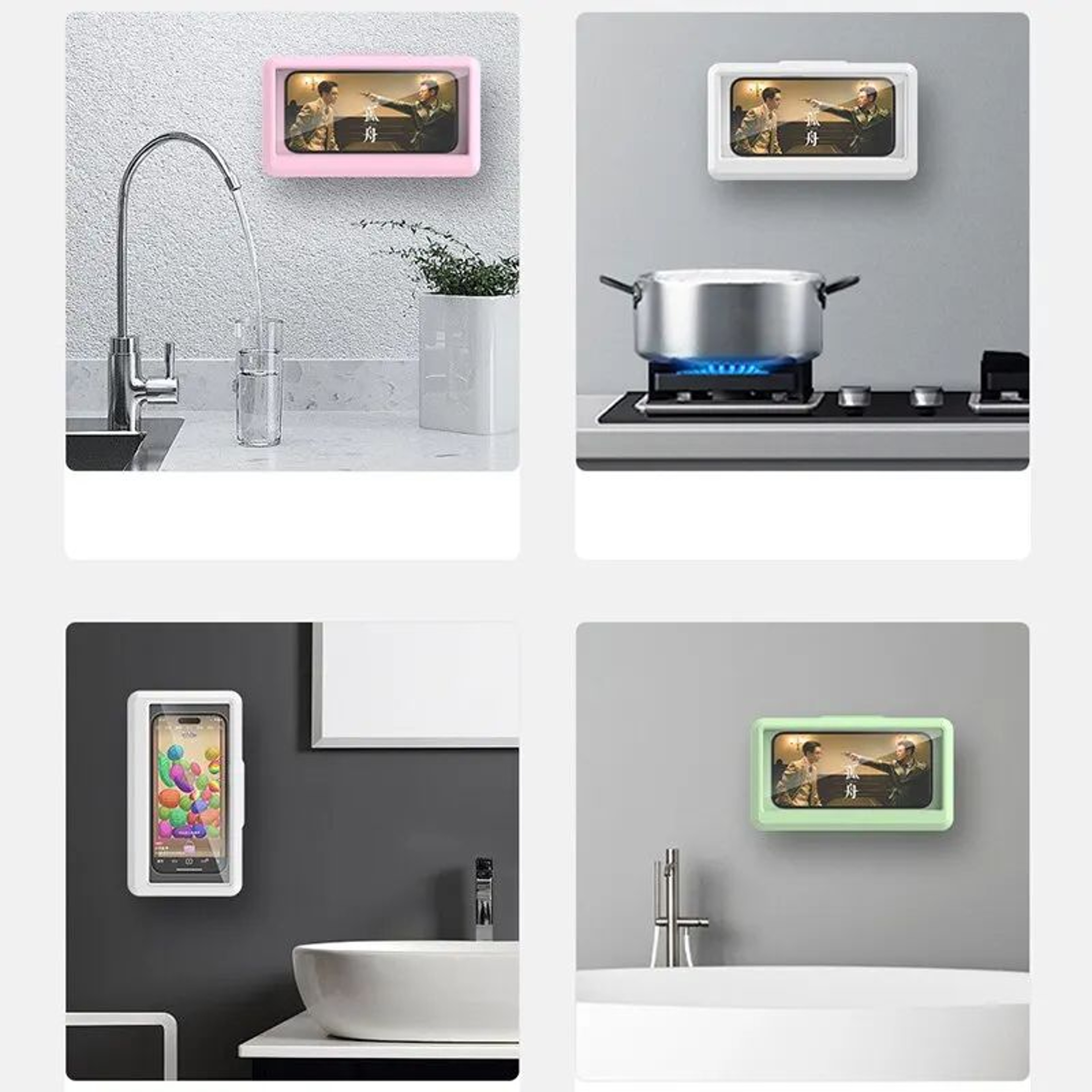 Bathroom Waterproof Phone Holder Wall Mounted SelfAdhesive Shower Phone Case With Touch Screen Seal 5