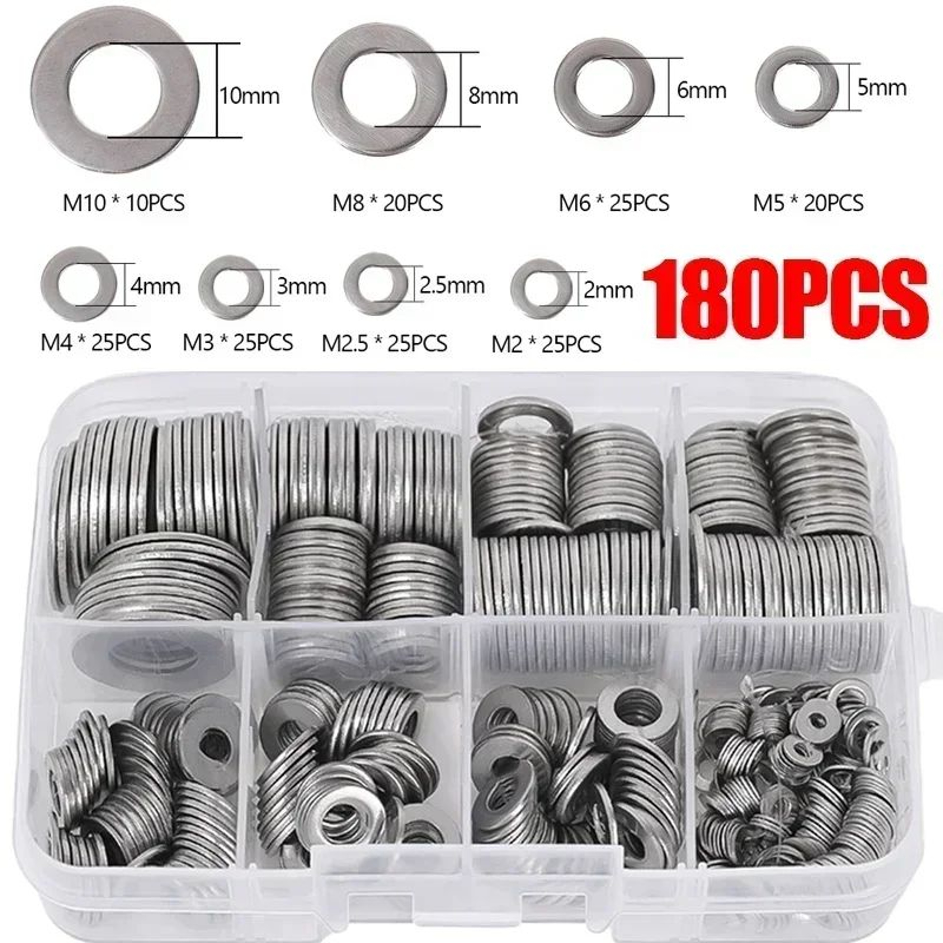 Stainless Steel Washers Metal O Ring Fasteners Gasket Set Assortment Kit  Flat Washer And Grommet S 0
