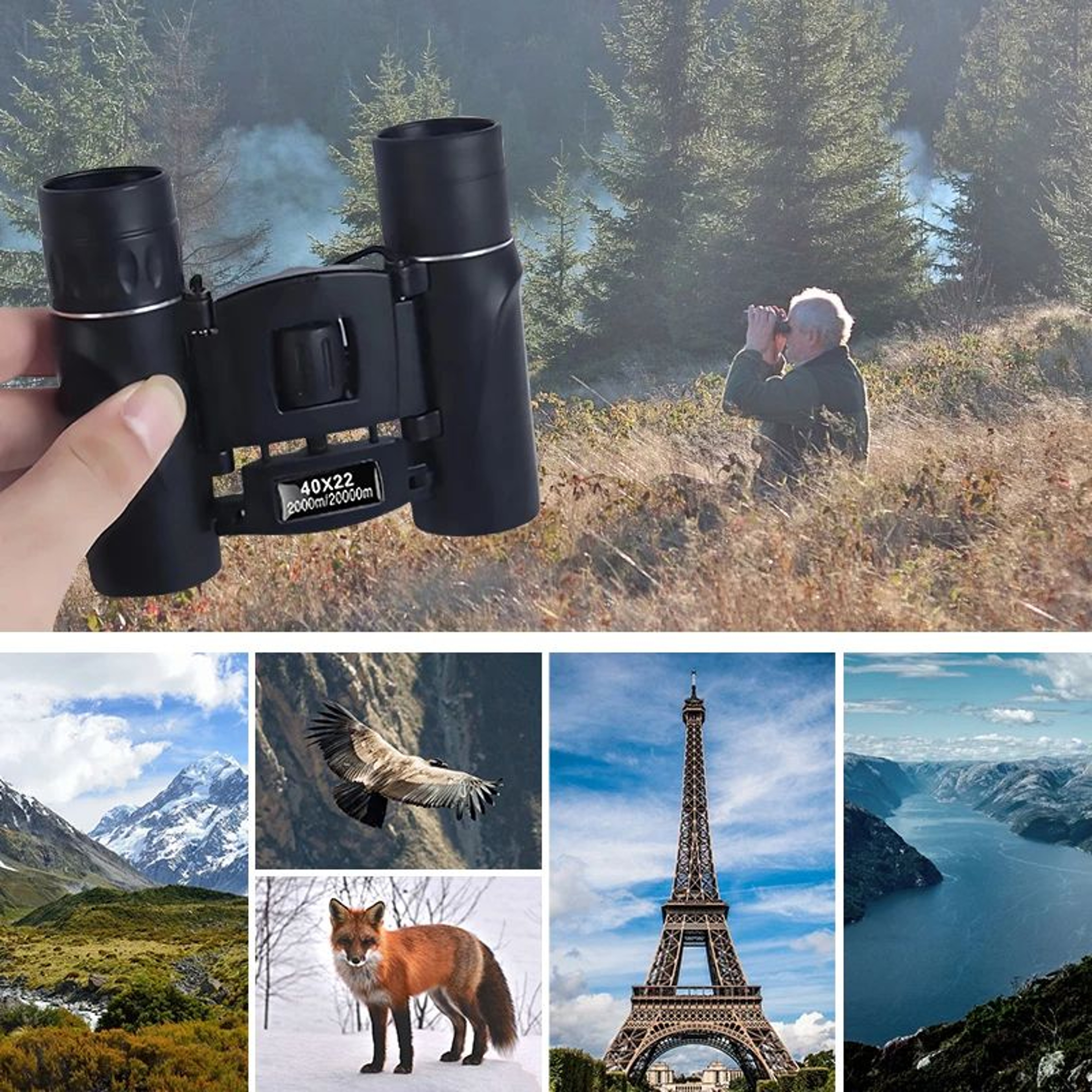 HD Powerful Binoculars Folding Long Range Mini Telescope With FMC Optics For Outdoor Hunting Campin