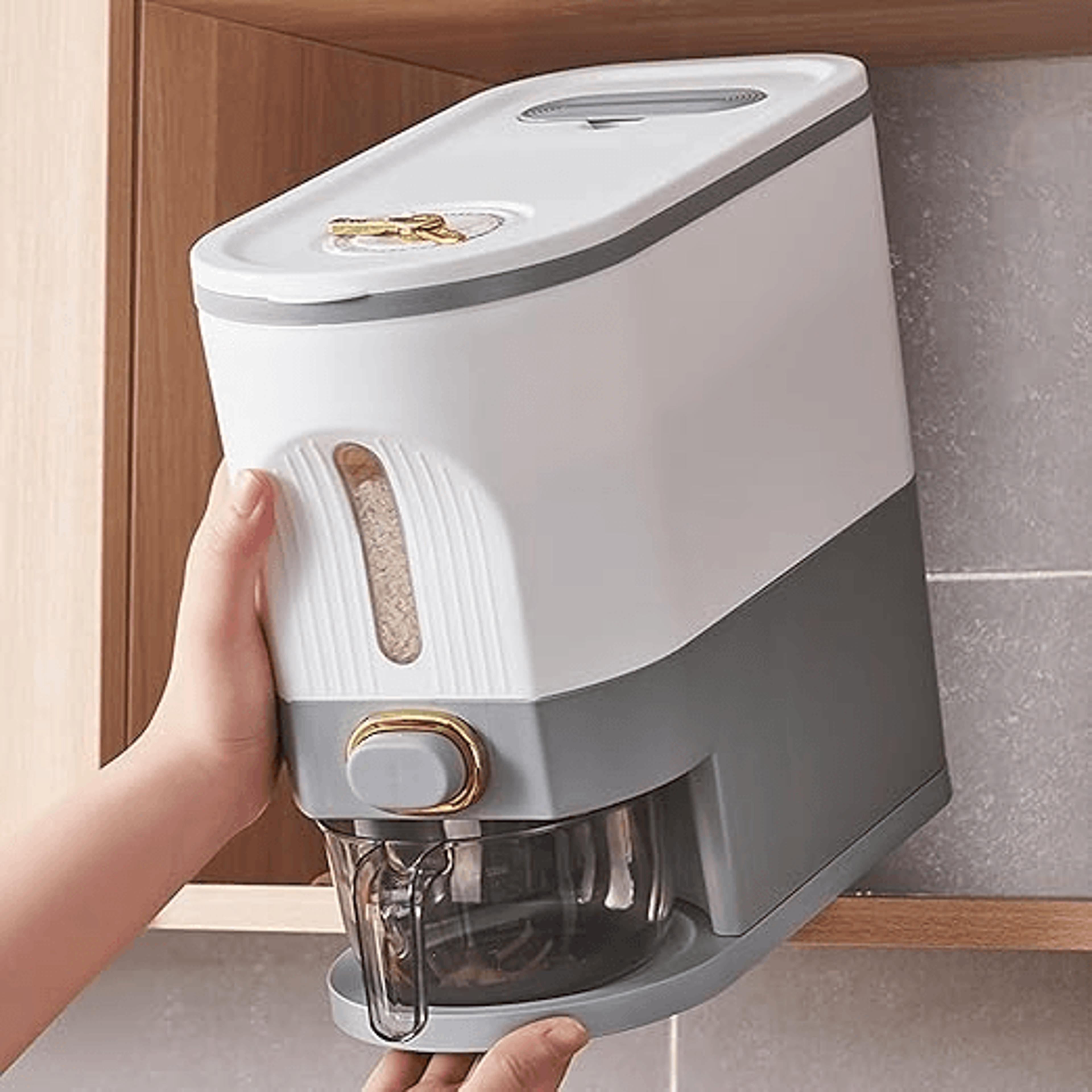Home Rice Bucket Airtight InsectProof MoistureProof Sealed Container FoodGrade Storage Bin For Rice 0