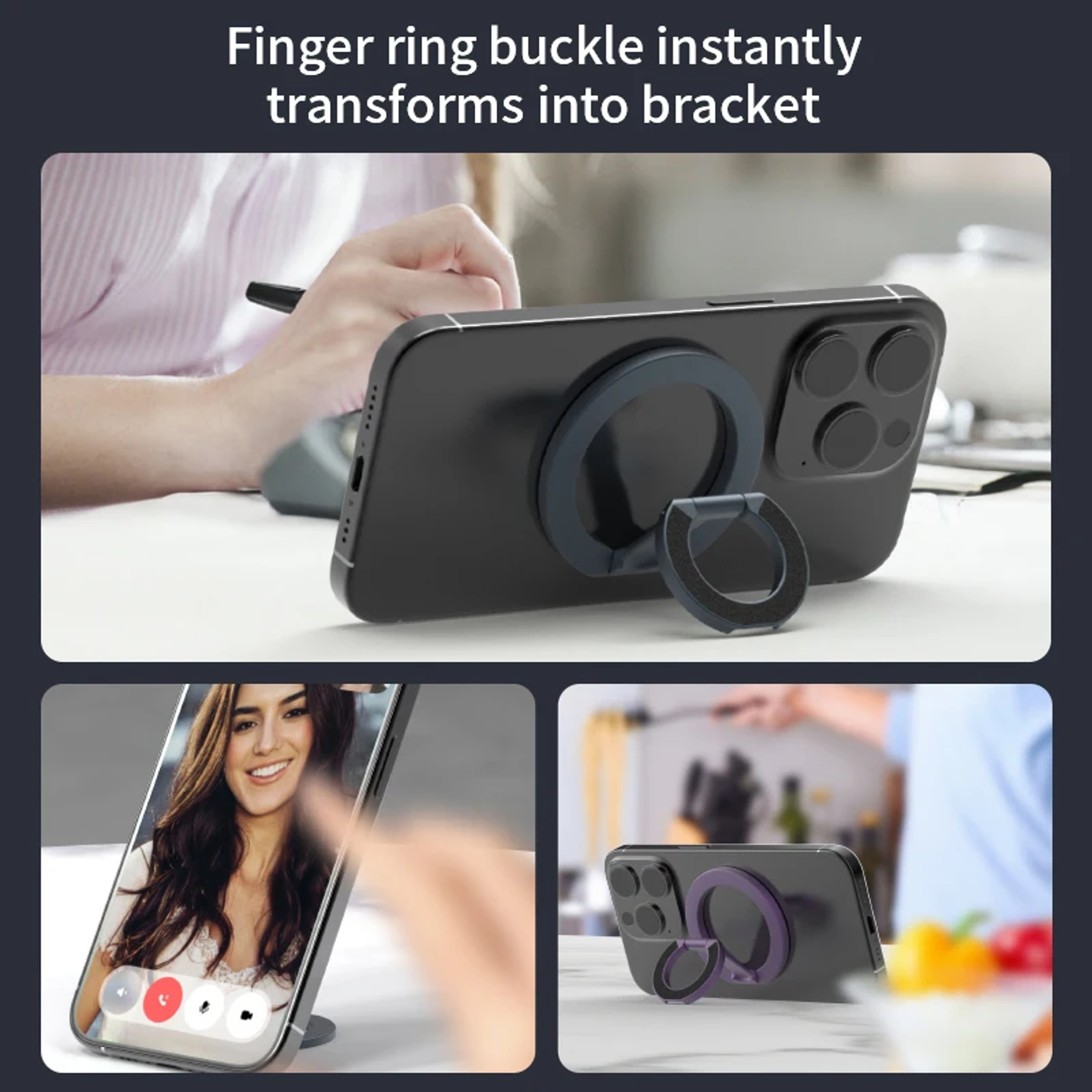Portable Folding For MagSafe Double Sided Magnetic Phone Ring Holder, Grip Tok Support Stand Bracket for Smartphones – view 5
