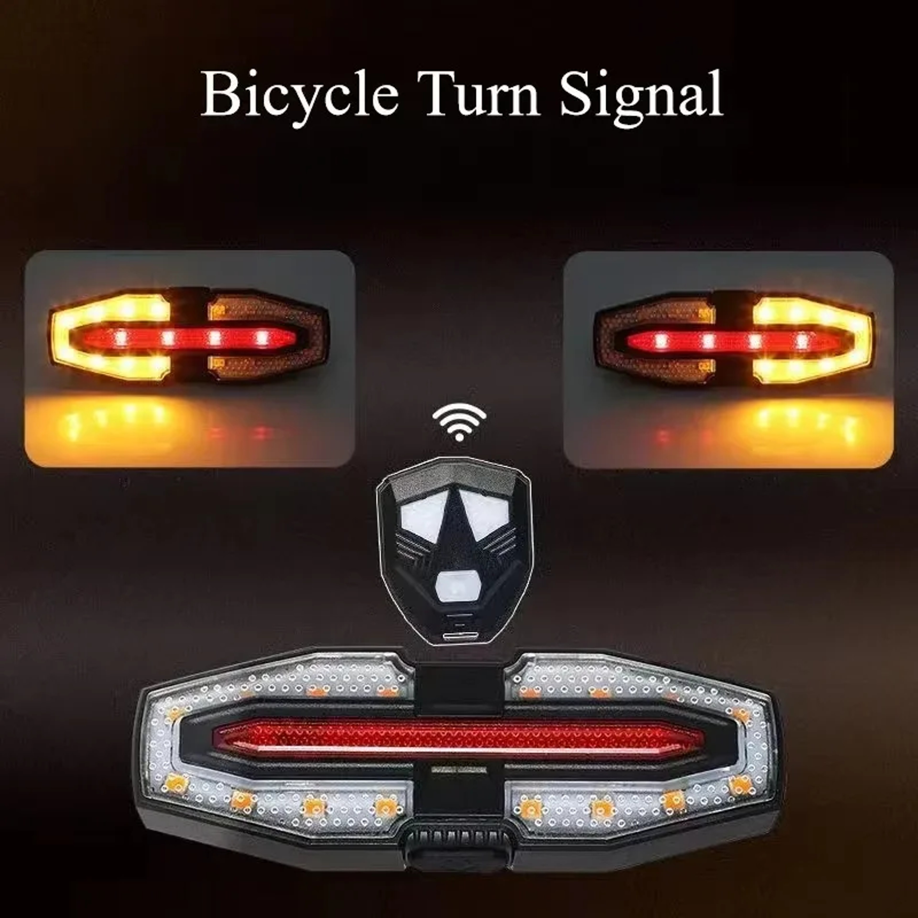 Wireless Rechargeable Bike Tail Light with Turn Signals & Brake Warning, Remote Controlled Cycling Back Light for Night – view 1