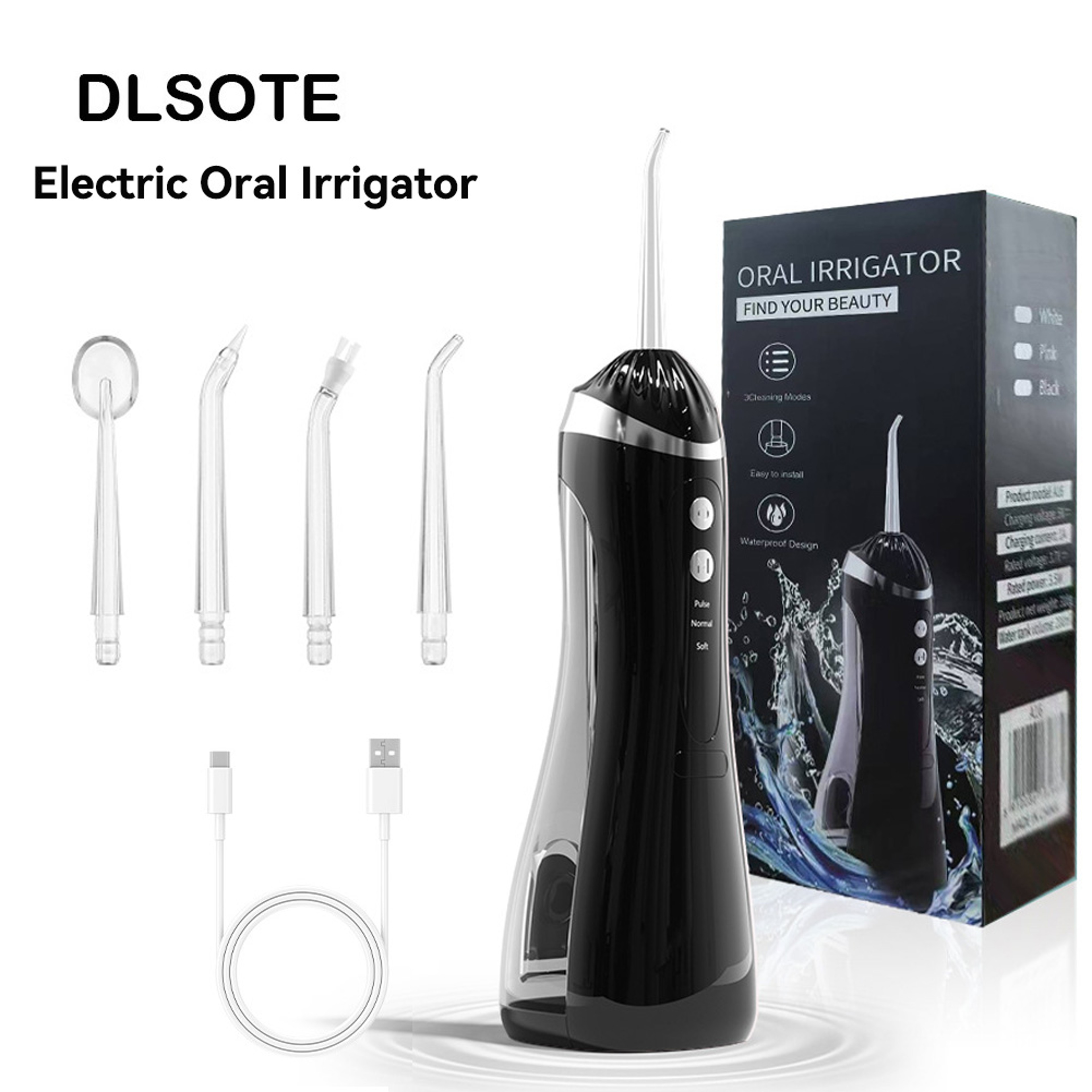 Portable Dental Water Flosser, Waterproof Oral Irrigator with Cleaning Modes, Rechargeable Jet Floss for Teeth Whitening – view 1