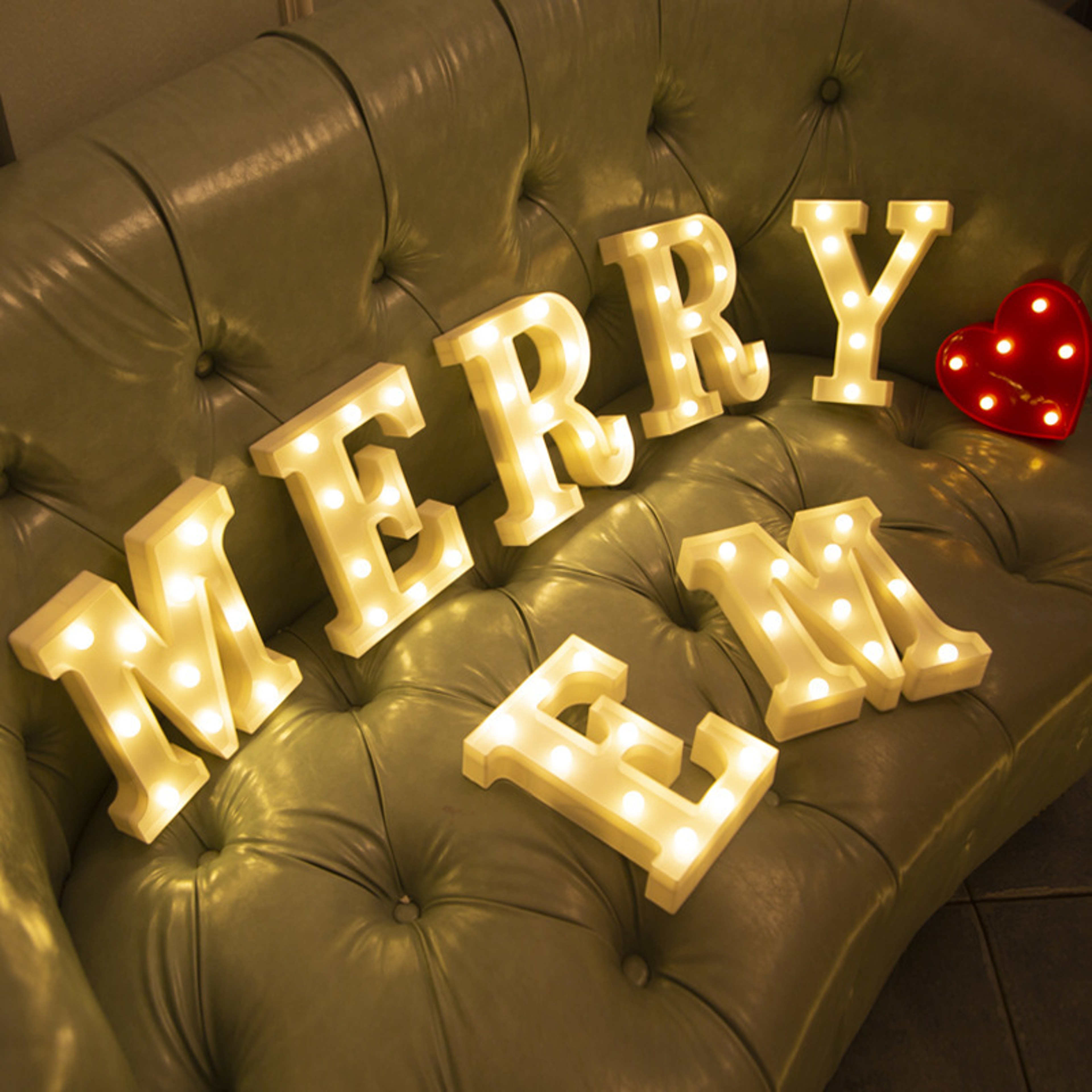 Battery Powered Alphabet Letter LED Lights, Luminous Warm Night Number Lamp for Home Decor, Christmas, Wedding, Birthday – view 2