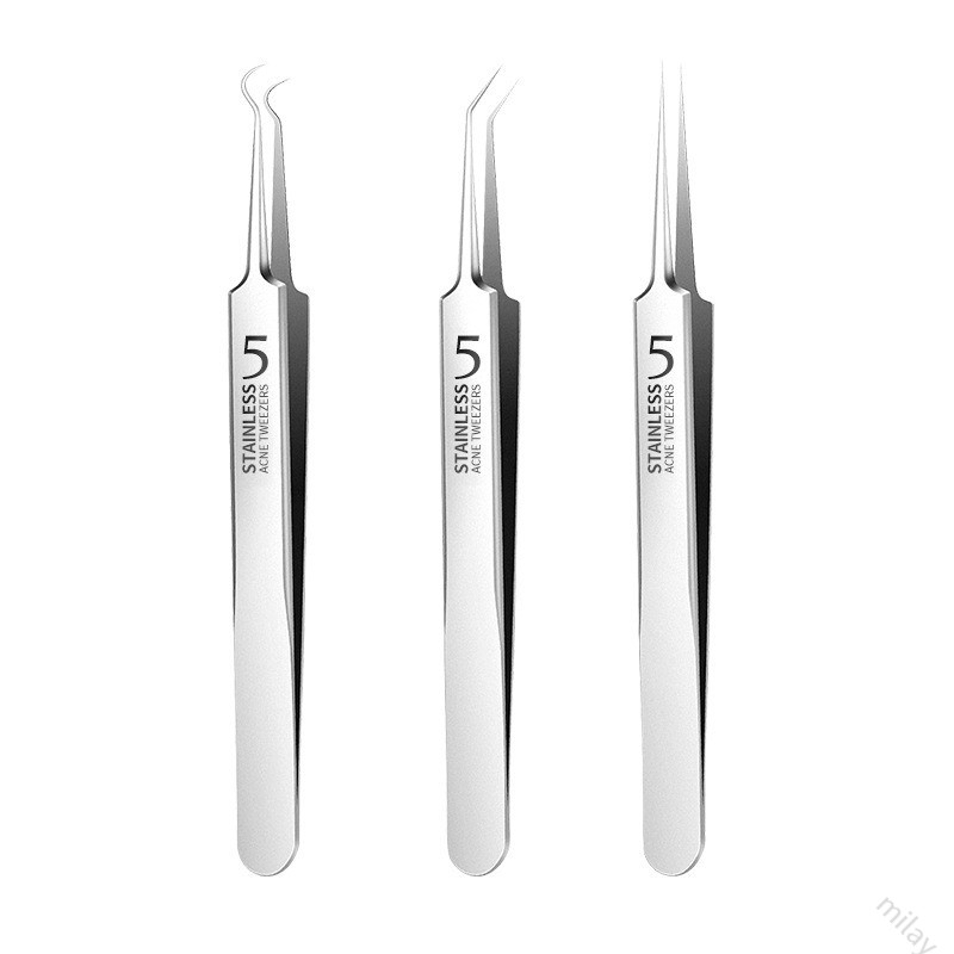 Professional German Ultra-Fine Tweezers, Blackhead Remover, Pimple Extractor & Acne Needle Tool for Spa, or Home Facial – view 3