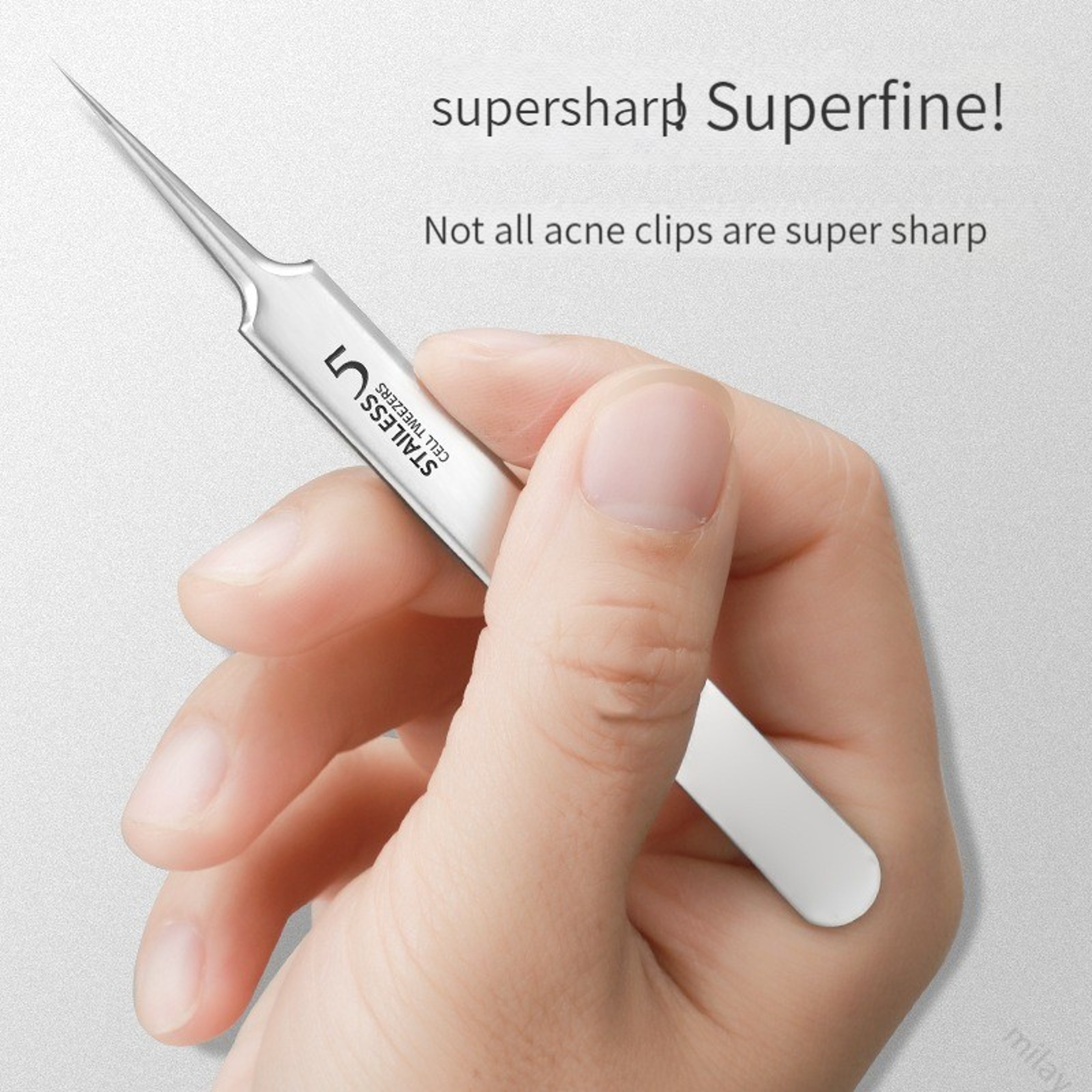 Professional German Ultra-Fine Tweezers, Blackhead Remover, Pimple Extractor & Acne Needle Tool for Spa, or Home Facial – view 4