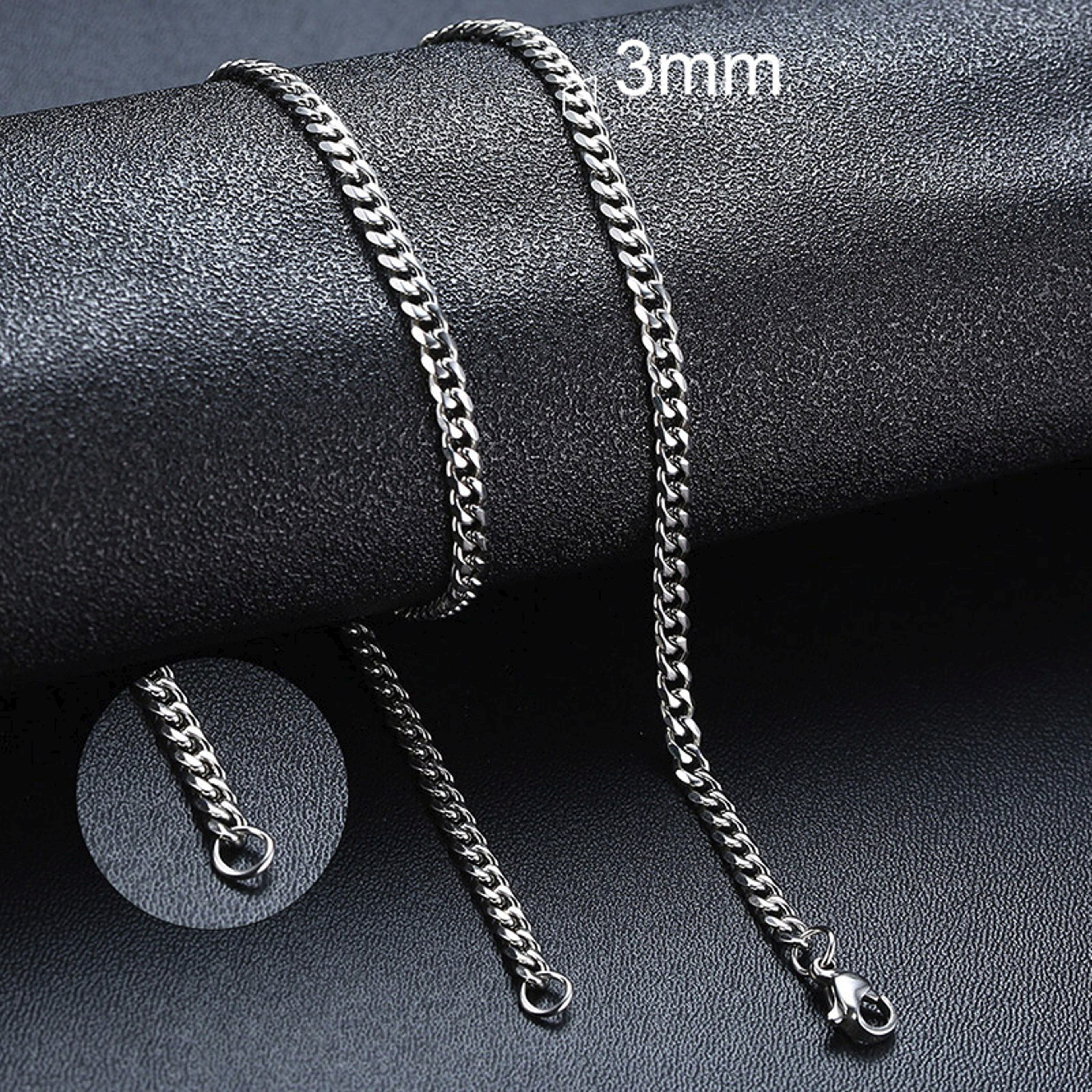 Basic Punk Cuban Chain Necklace for Men Women, Vintage Gold Solid Metal Curb Link Choker, Stainless Steel Jewelry – view 11