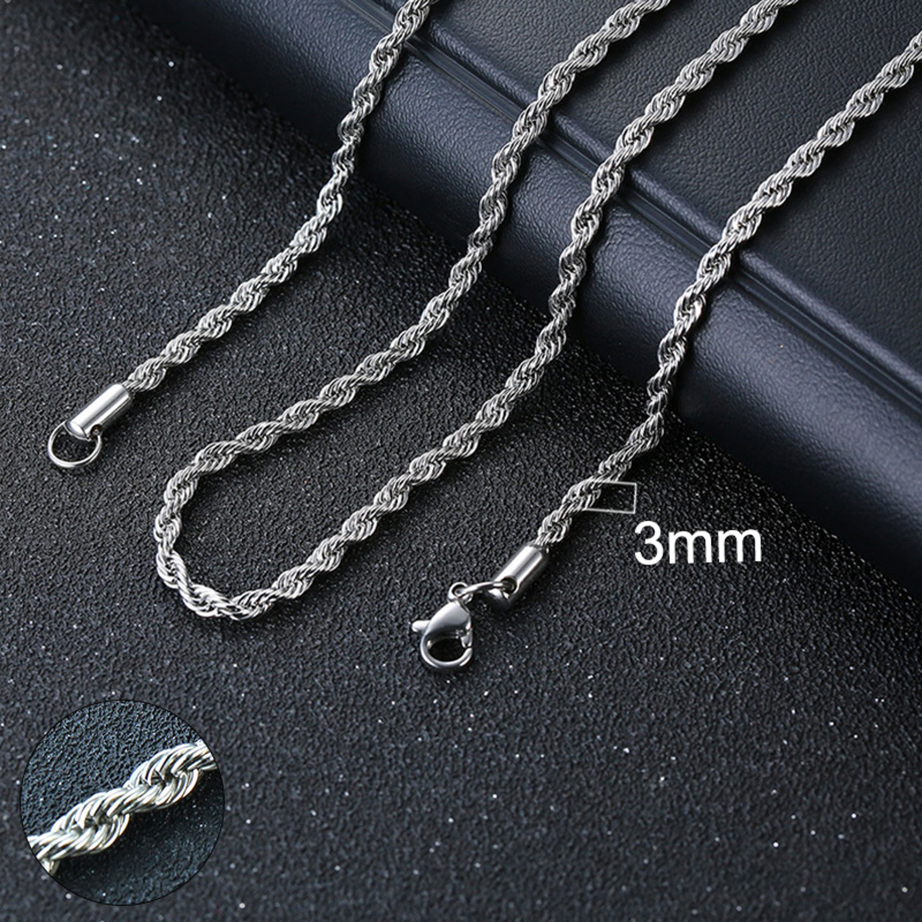 Basic Punk Cuban Chain Necklace for Men Women, Vintage Gold Solid Metal Curb Link Choker, Stainless Steel Jewelry – view 20