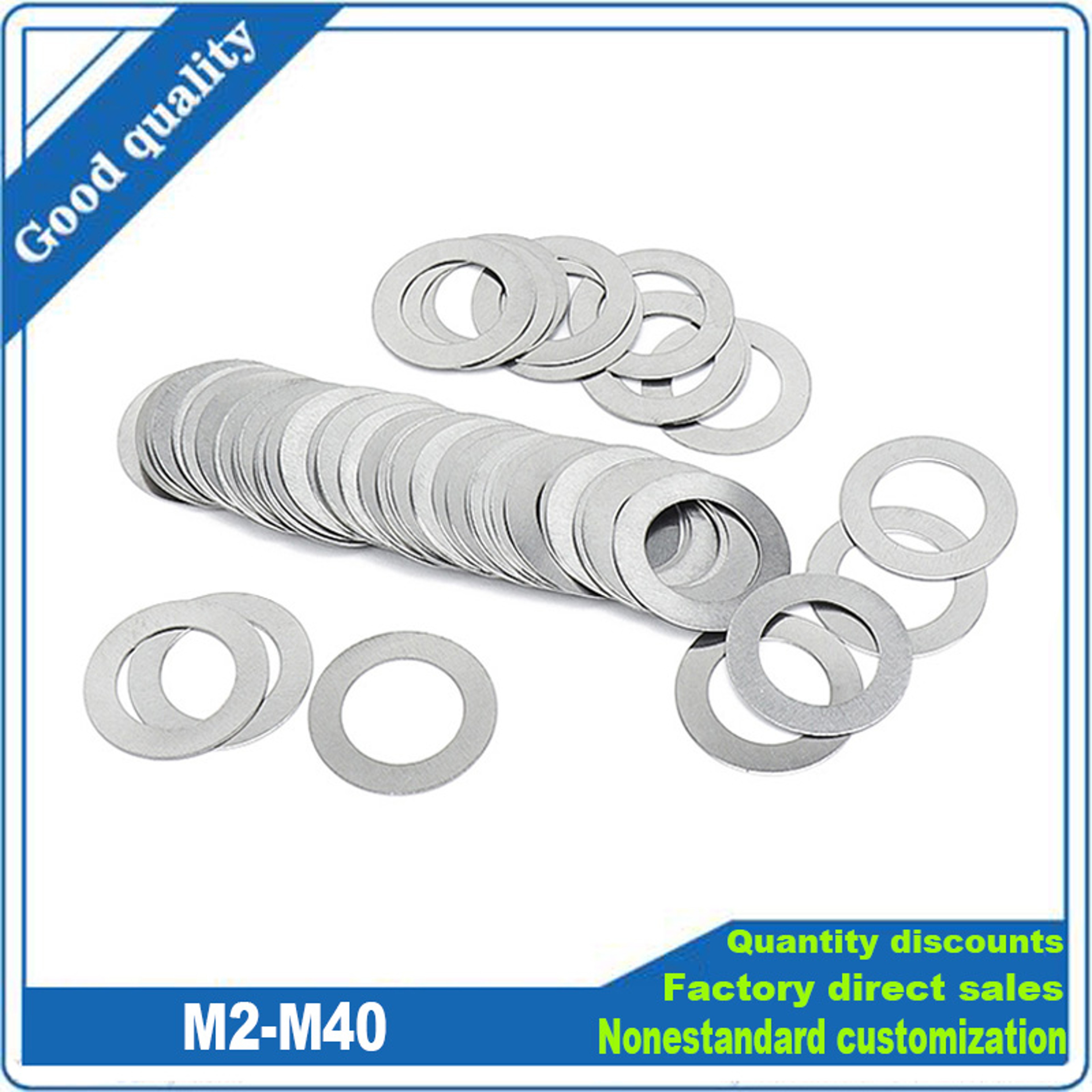 Stainless Steel Shim Gasket Set, Ultra Thin Flat Washers, Precision Adjusting Spacer Shims for Mechanical Repair – view 1