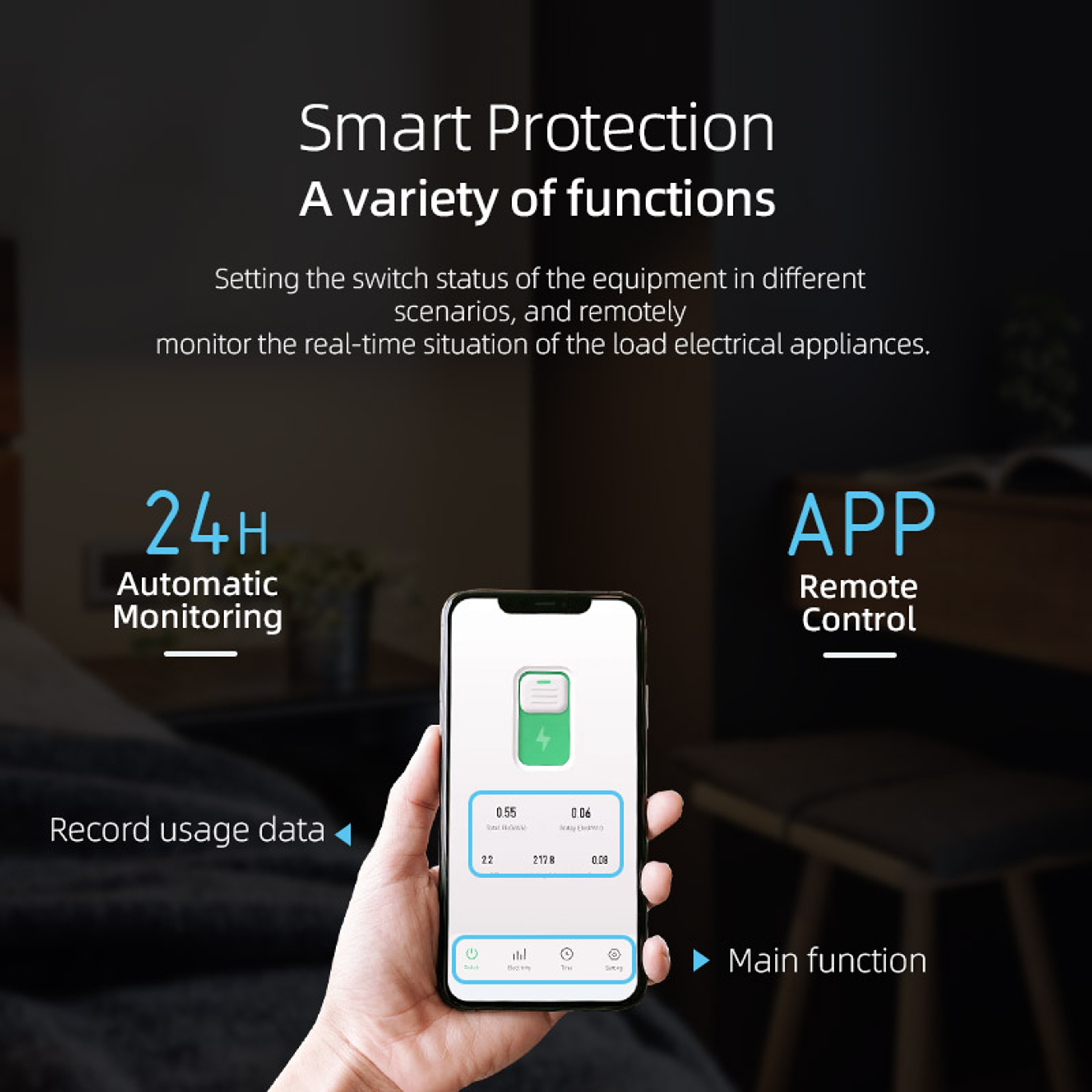 Smart Home Tuya WiFi Circuit Breaker Switch 63A 1P Din Rail With Metering, Remote Control Timer, Works With Smart Life – view 6