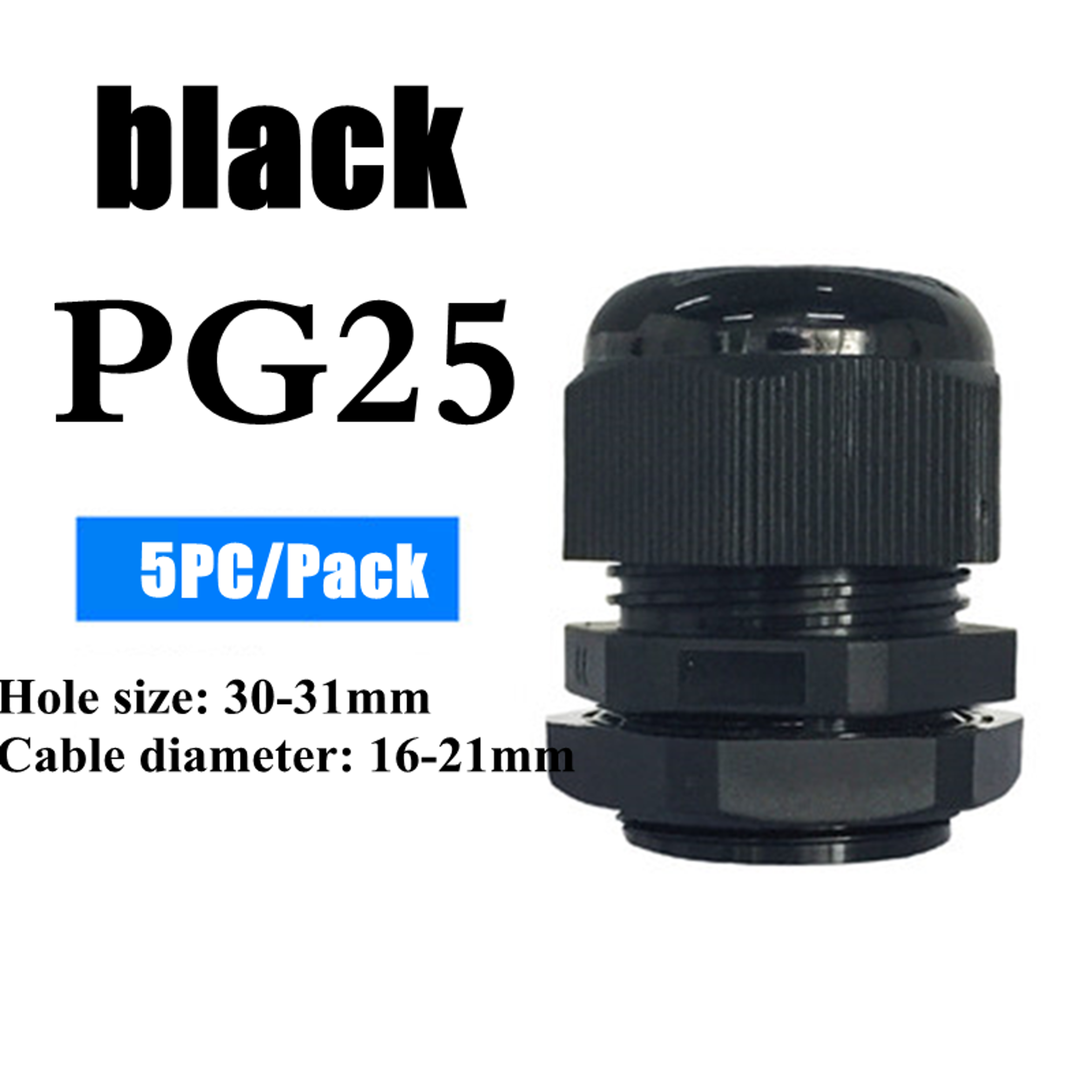 Waterproof Nylon Cable Gland Connector Joint, Cable Entry Fitting for Electrical Boxes, Panels, and Junction Enclosure – view 8