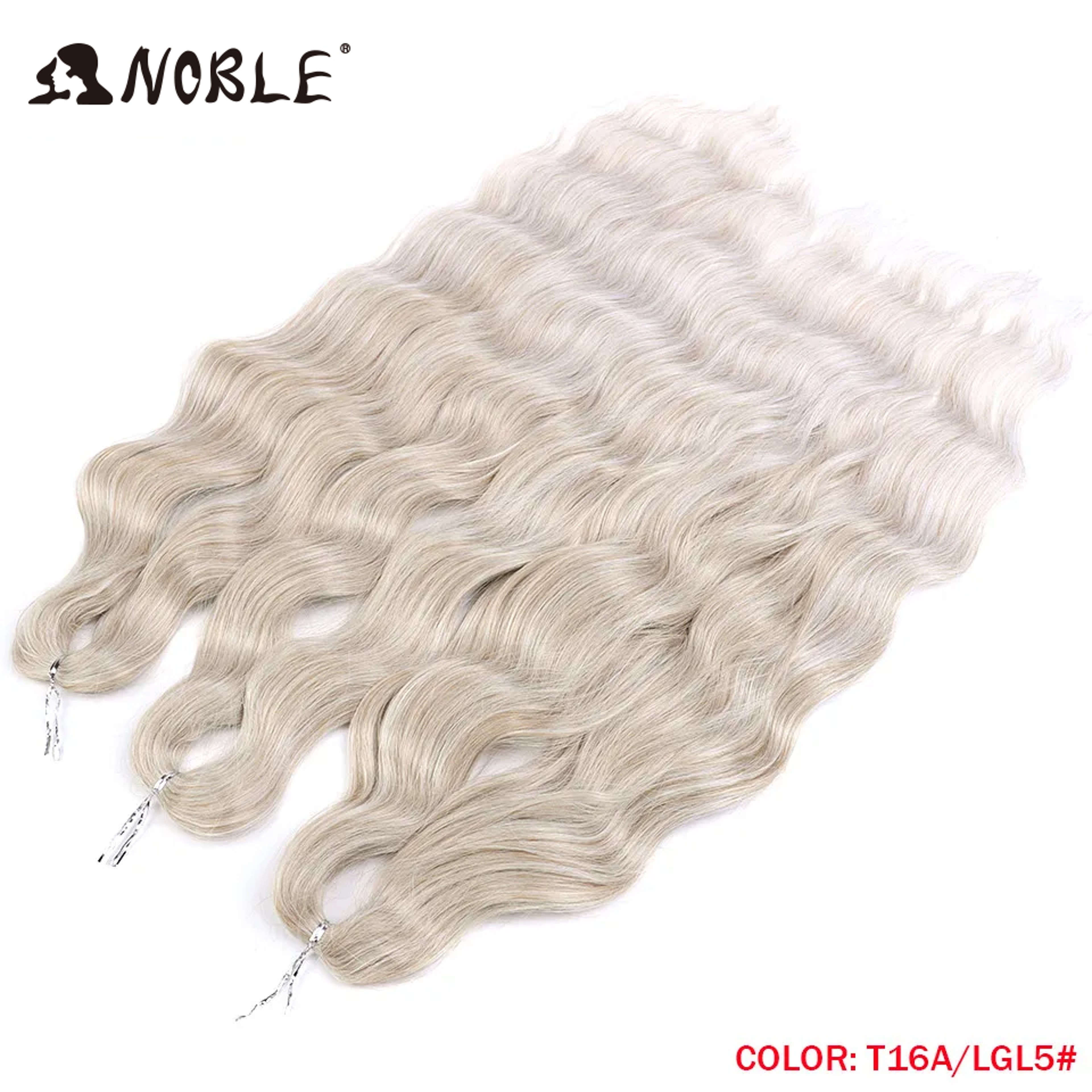 Noble Hair Synthetic Loose Deep Wave Braiding Hair Extensions Ombre Blonde Twist Crochet Curly Water Wave Braid – view 2