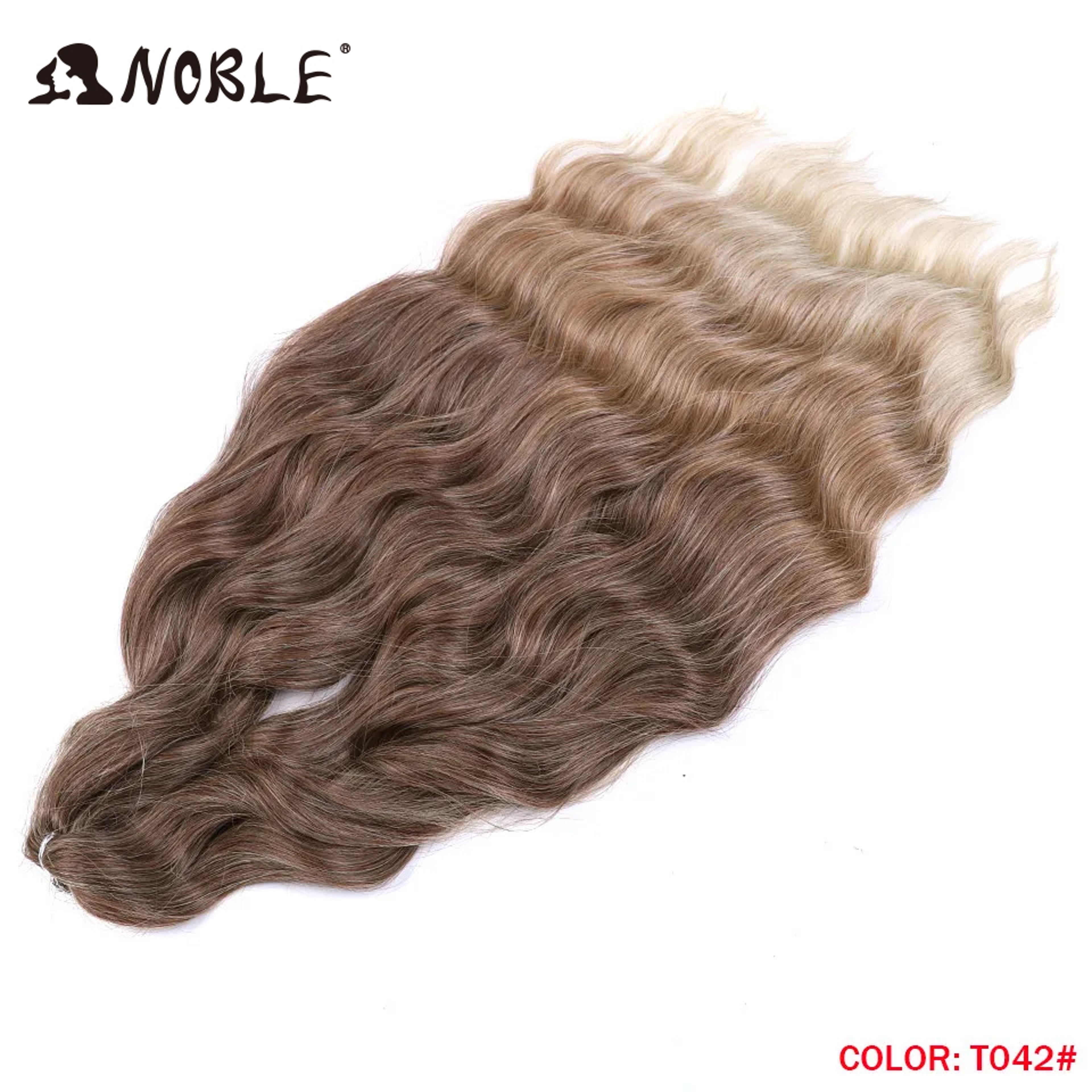 Noble Hair Synthetic Loose Deep Wave Braiding Hair Extensions Ombre Blonde Twist Crochet Curly Water Wave Braid – view 3