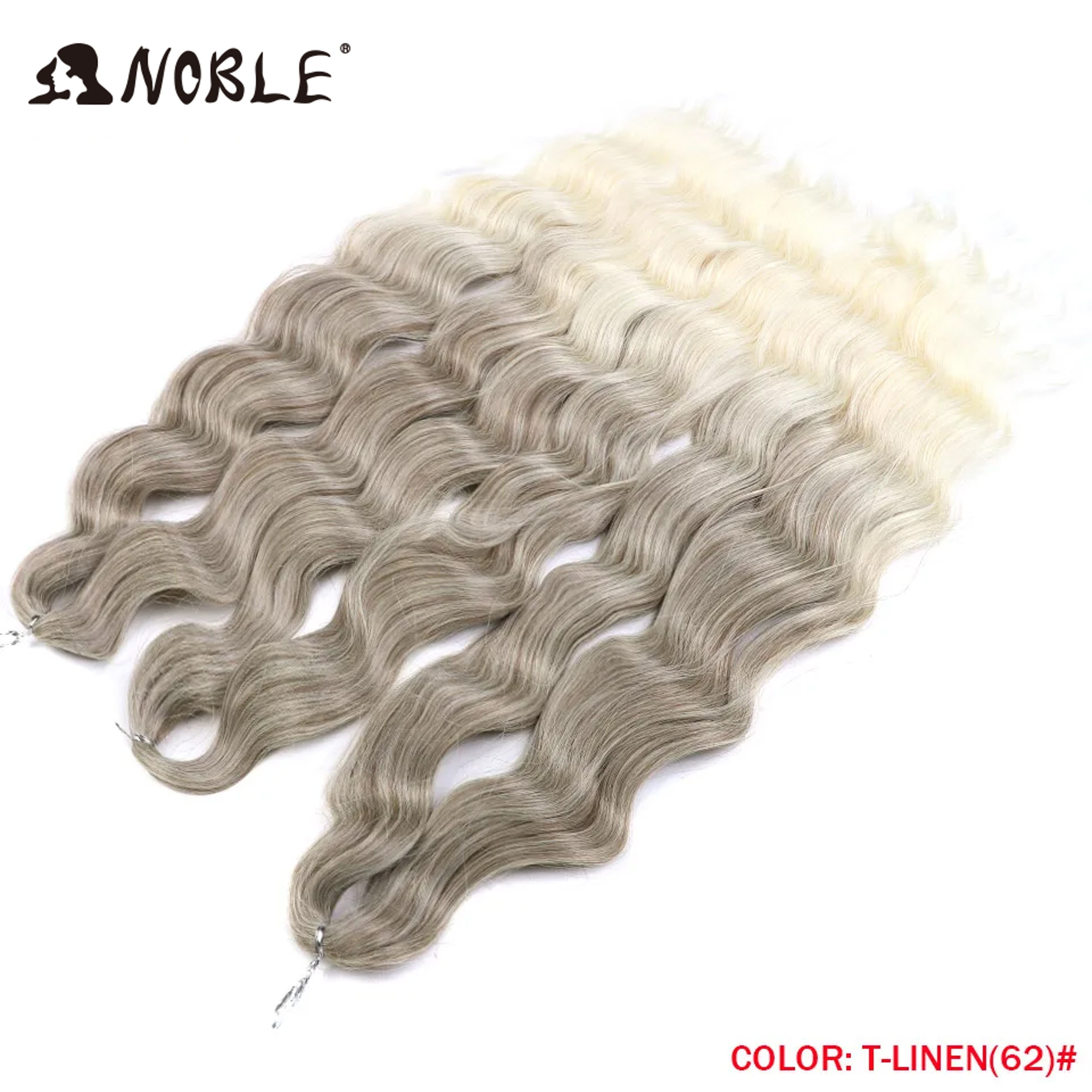 Noble Hair Synthetic Loose Deep Wave Braiding Hair Extensions Ombre Blonde Twist Crochet Curly Water Wave Braid – view 4