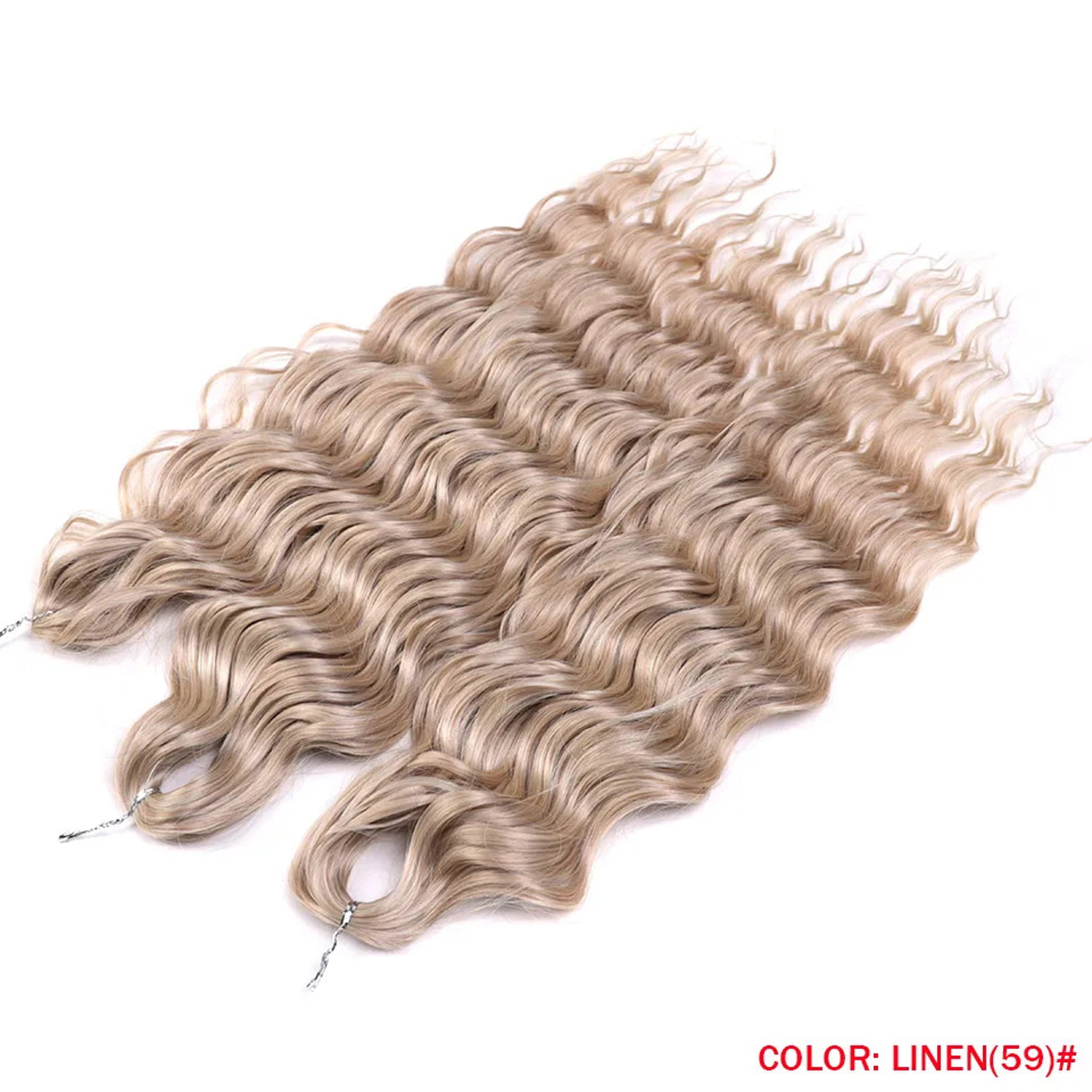 Noble Hair Synthetic Loose Deep Wave Braiding Hair Extensions Ombre Blonde Twist Crochet Curly Water Wave Braid – view 12