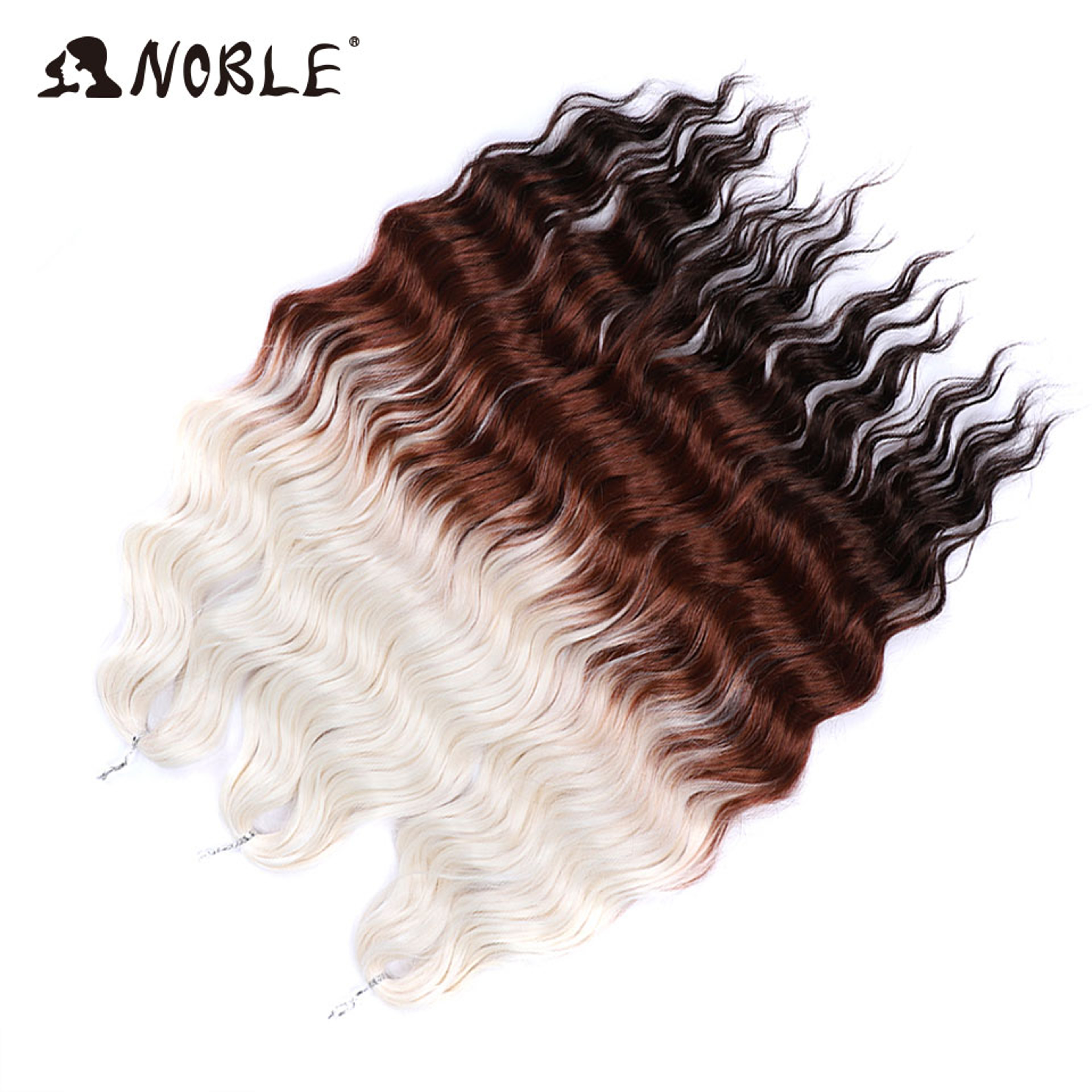 Noble Hair Synthetic Loose Deep Wave Braiding Hair Extensions Ombre Blonde Twist Crochet Curly Water Wave Braid – view 23