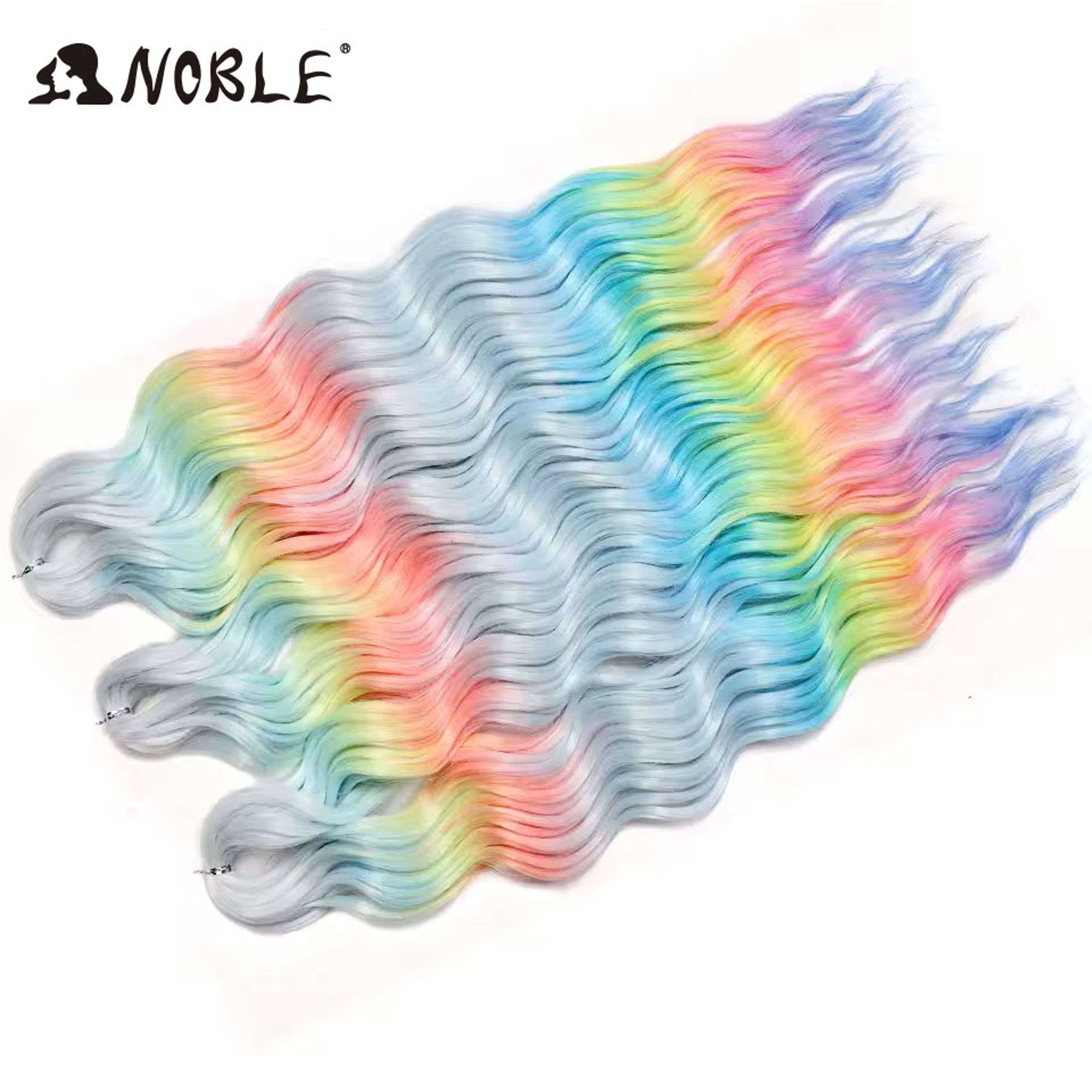Noble Hair Synthetic Loose Deep Wave Braiding Hair Extensions Ombre Blonde Twist Crochet Curly Water Wave Braid – view 36