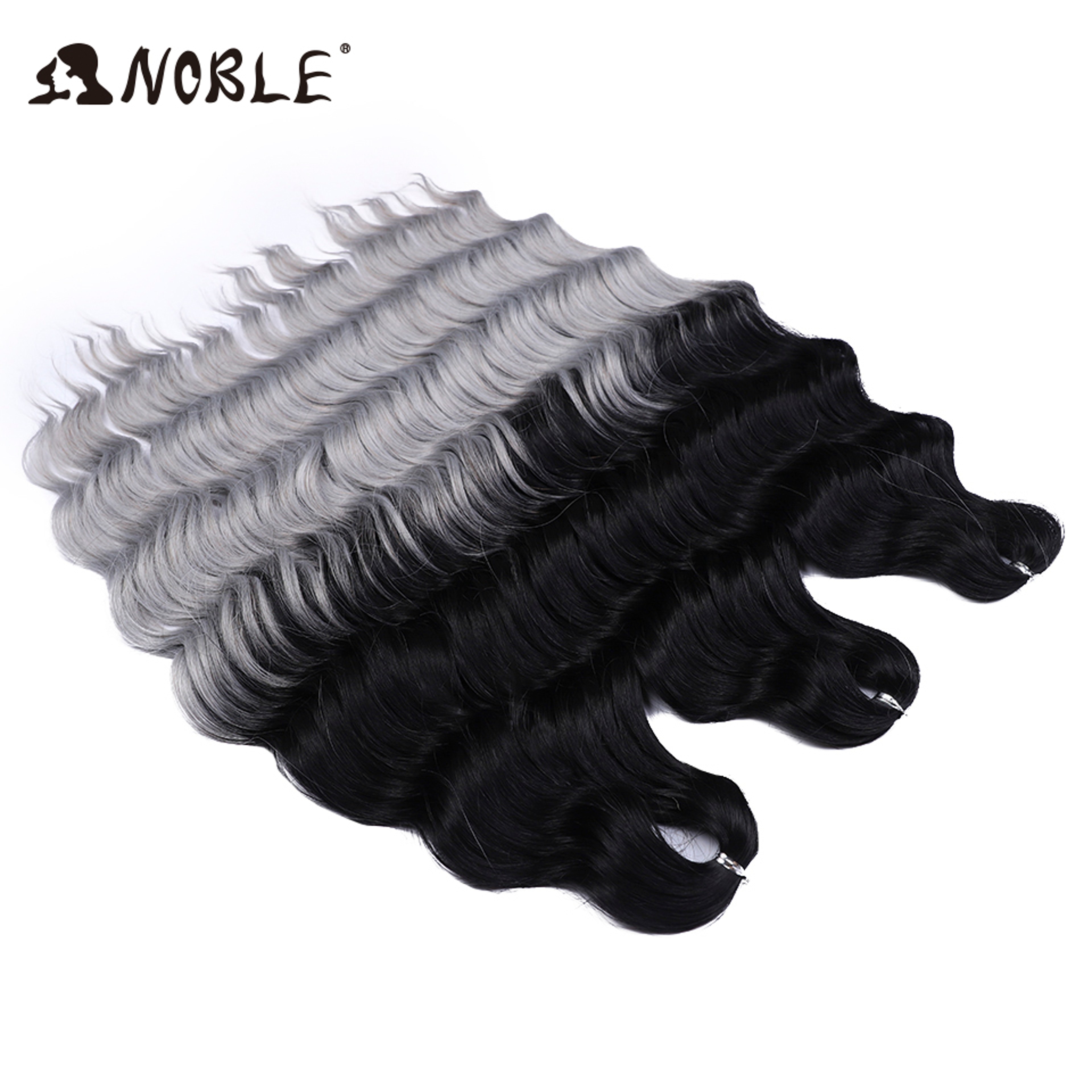 Noble Hair Synthetic Loose Deep Wave Braiding Hair Extensions Ombre Blonde Twist Crochet Curly Water Wave Braid – view 43