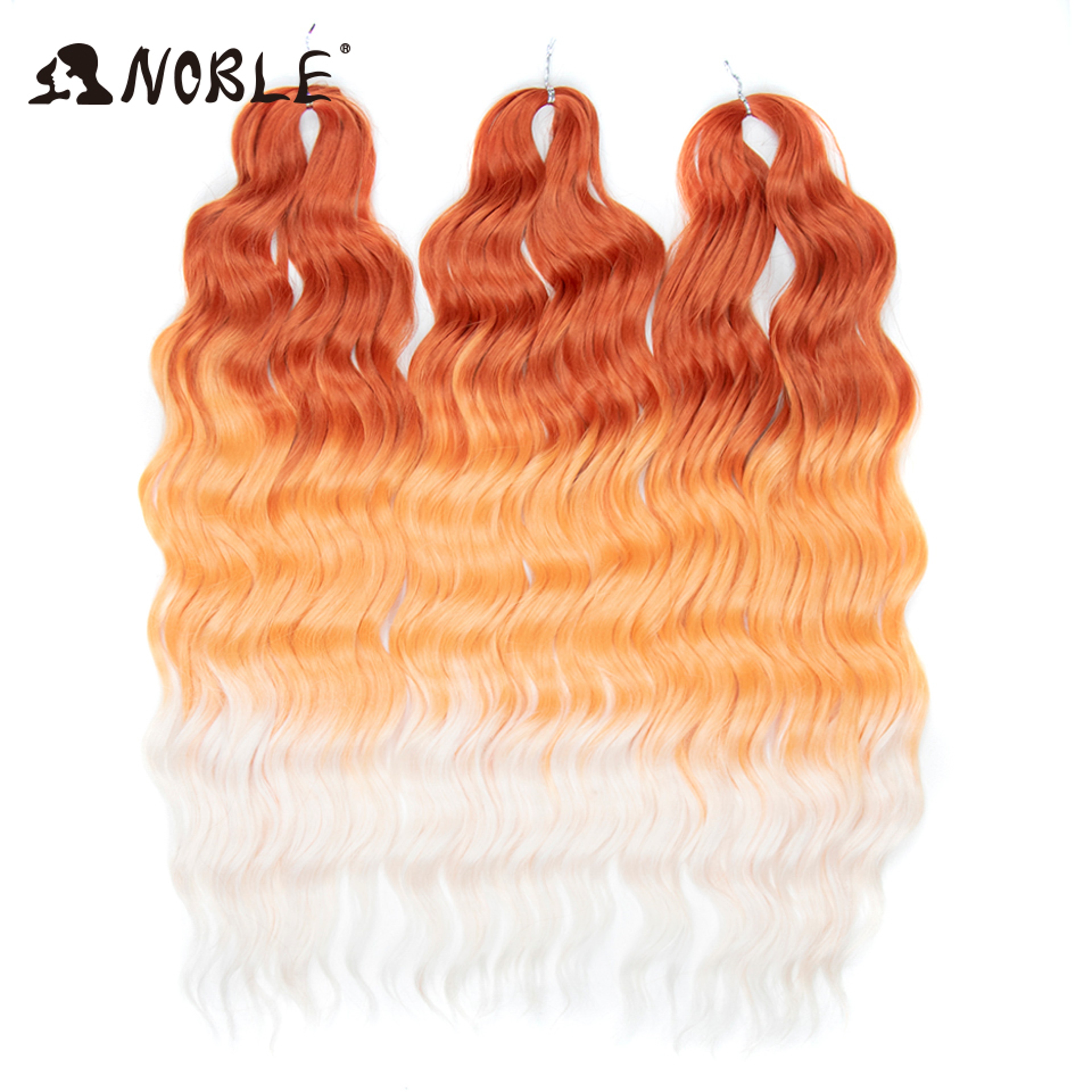 Noble Hair Synthetic Loose Deep Wave Braiding Hair Extensions Ombre Blonde Twist Crochet Curly Water Wave Braid – view 51
