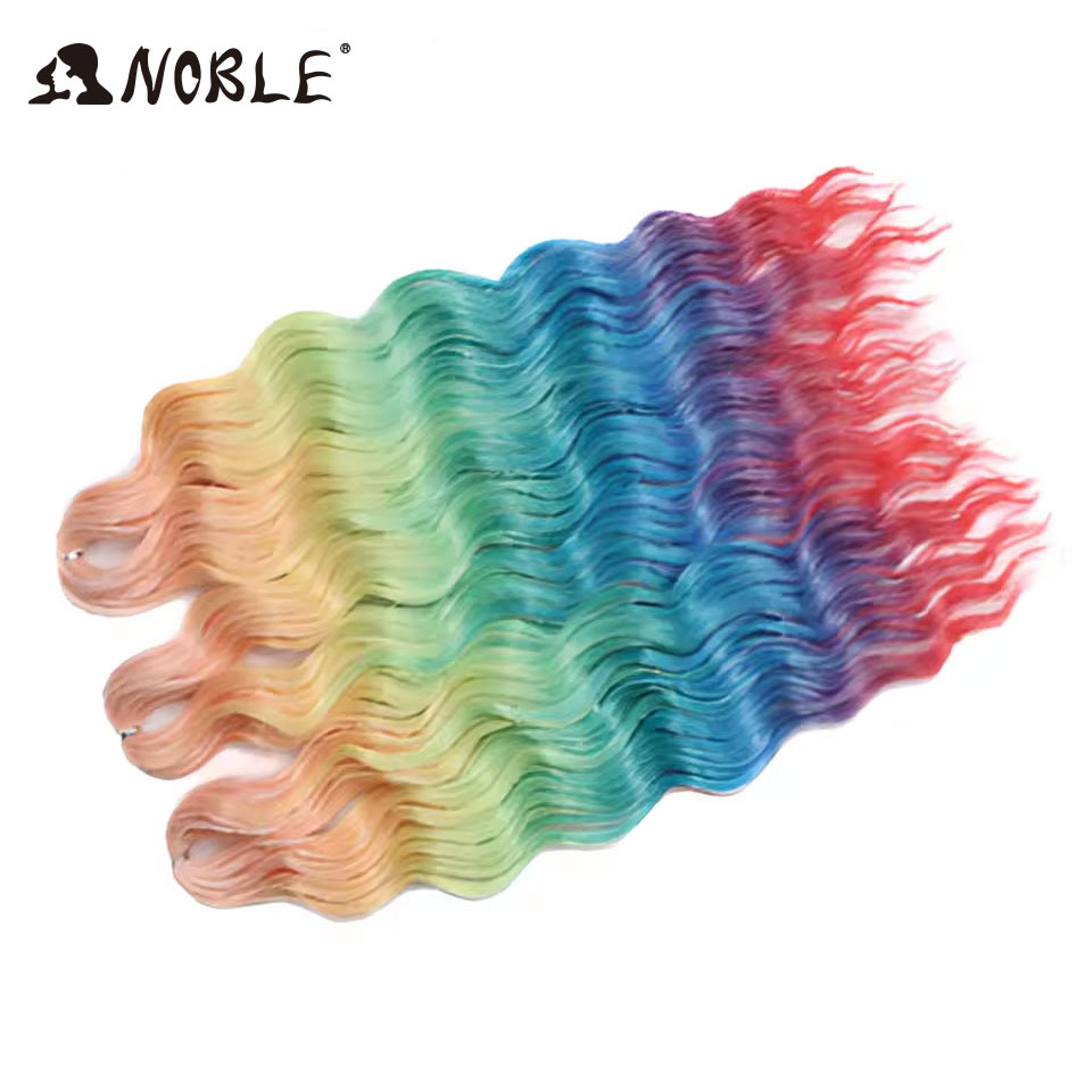 Noble Hair Synthetic Loose Deep Wave Braiding Hair Extensions Ombre Blonde Twist Crochet Curly Water Wave Braid – view 56