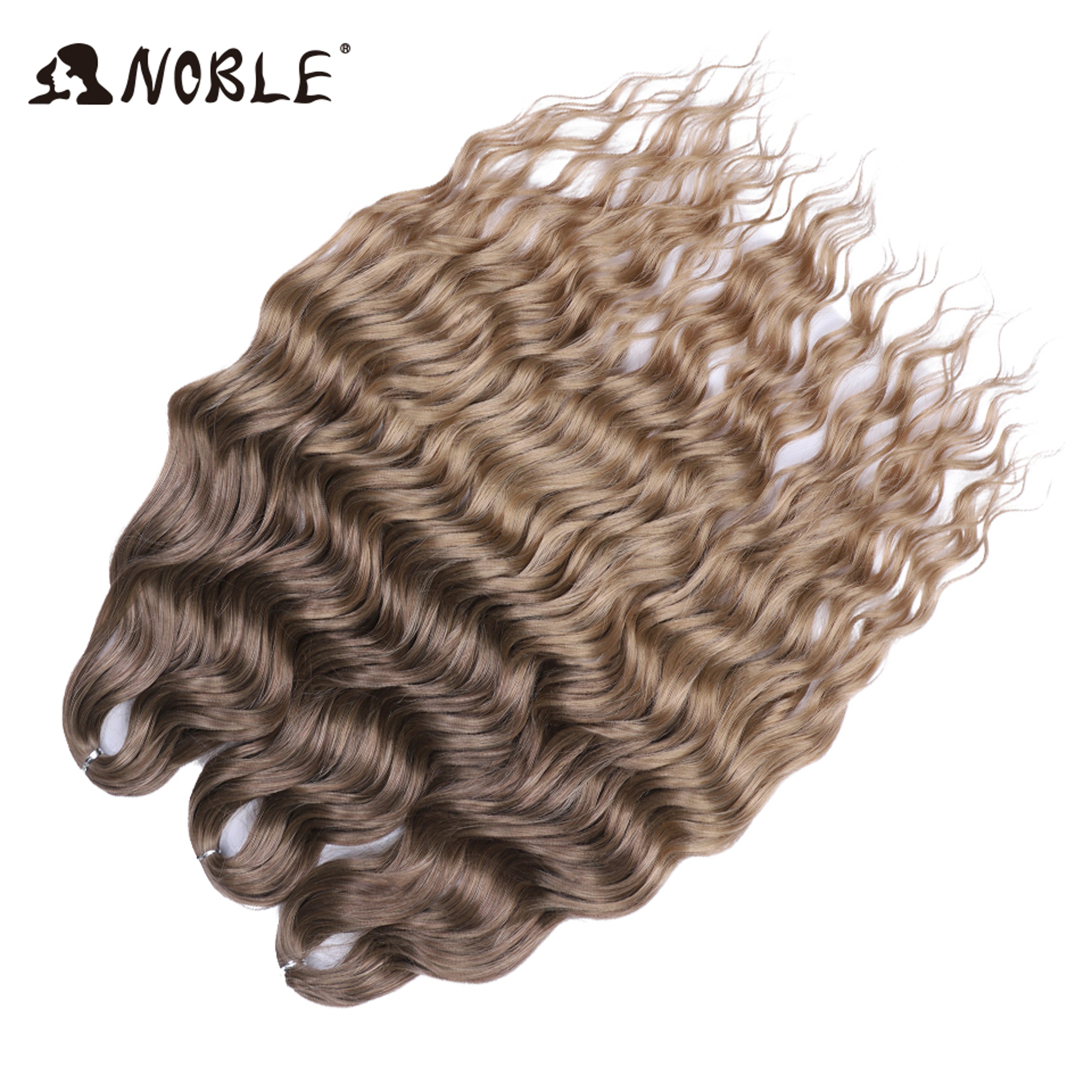 Noble Hair Synthetic Loose Deep Wave Braiding Hair Extensions Ombre Blonde Twist Crochet Curly Water Wave Braid – view 61