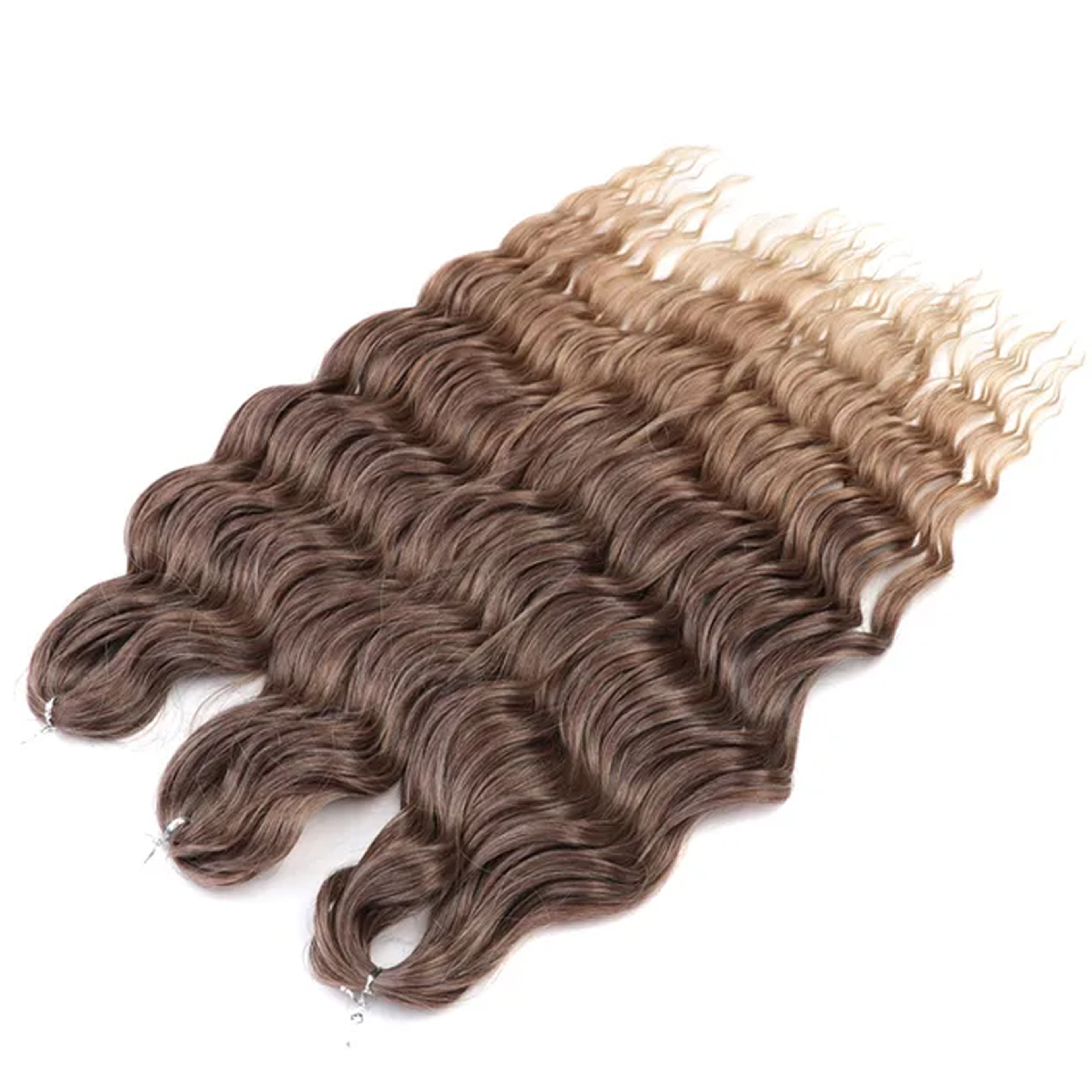 Noble Hair Synthetic Loose Deep Wave Braiding Hair Extensions Ombre Blonde Twist Crochet Curly Water Wave Braid – view 71