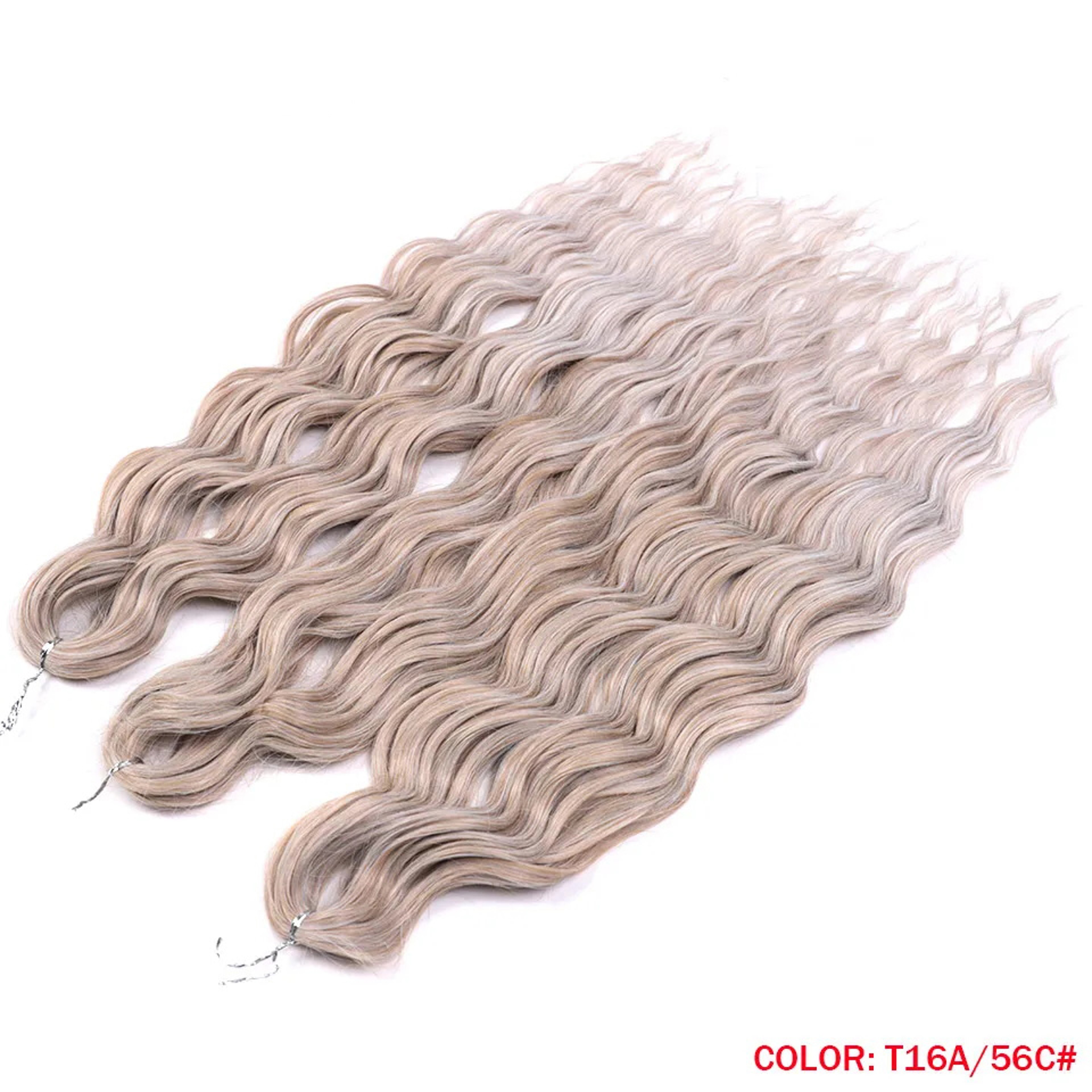 Noble Hair Synthetic Loose Deep Wave Braiding Hair Extensions Ombre Blonde Twist Crochet Curly Water Wave Braid – view 74