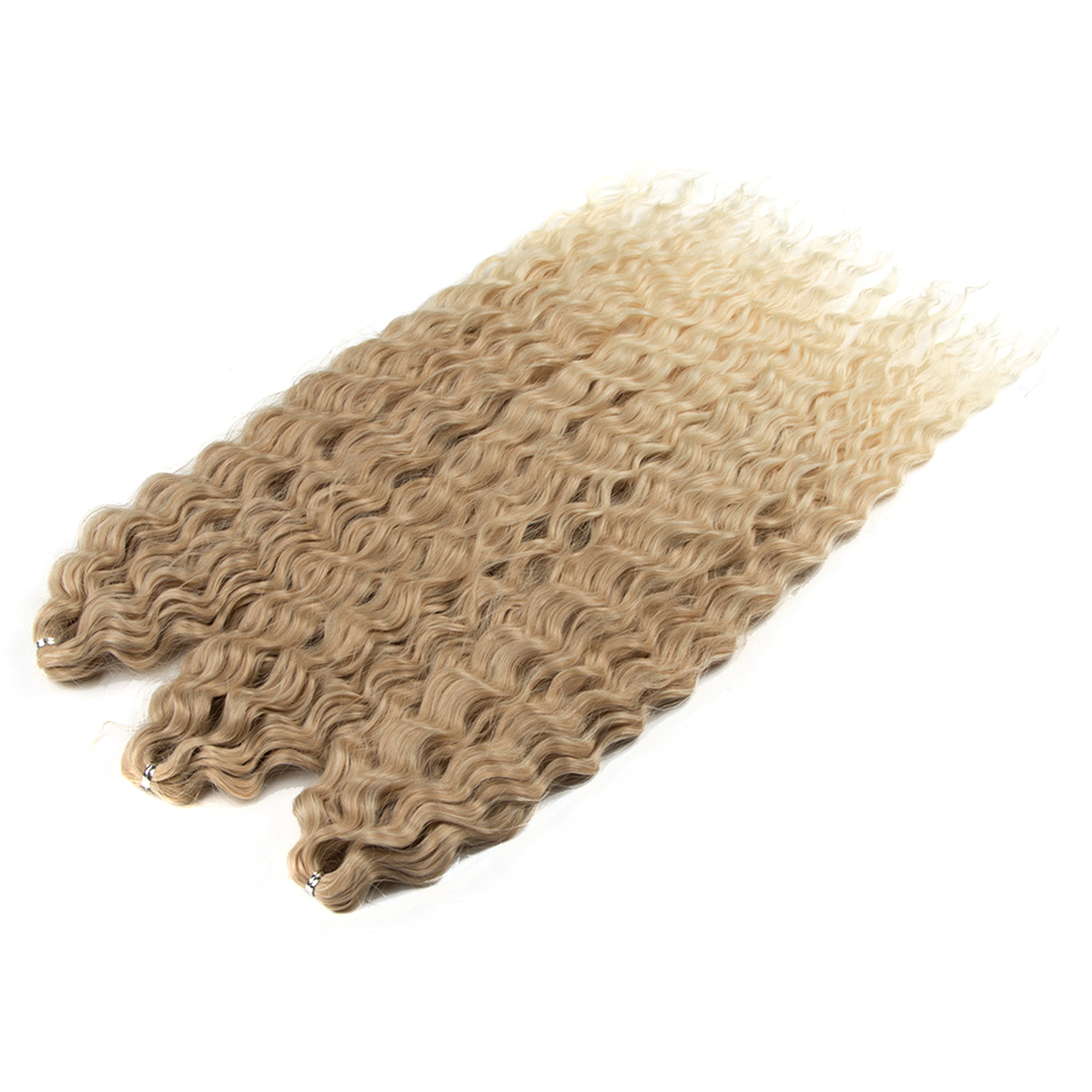 Ariel Hair Water Wave Crochet Braids, Synthetic Twist Curly Hair Ombre Blonde Brown Deep Wave Braiding Hair Extensions – view 7