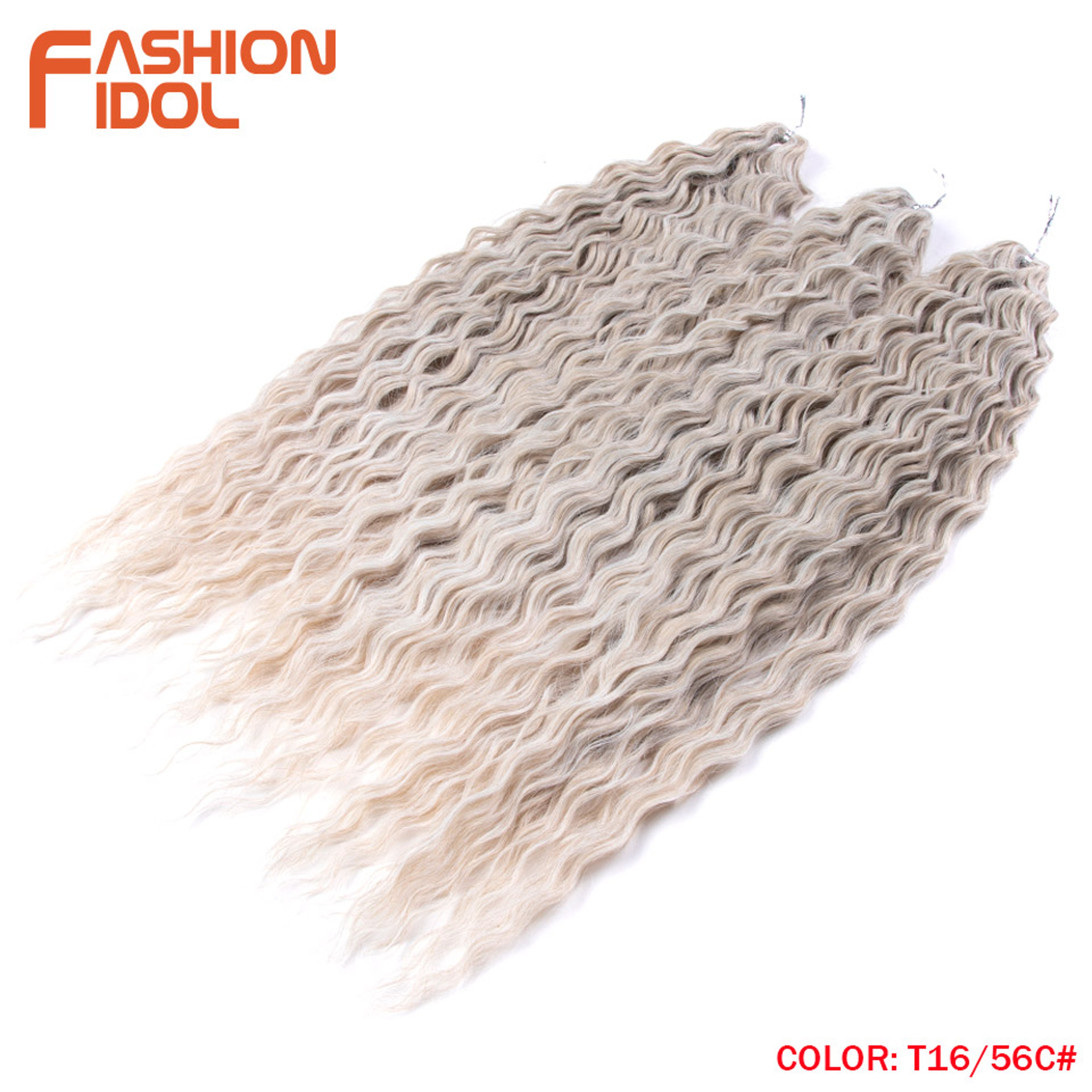 Ariel Hair Water Wave Crochet Braids, Synthetic Twist Curly Hair Ombre Blonde Brown Deep Wave Braiding Hair Extensions – view 9