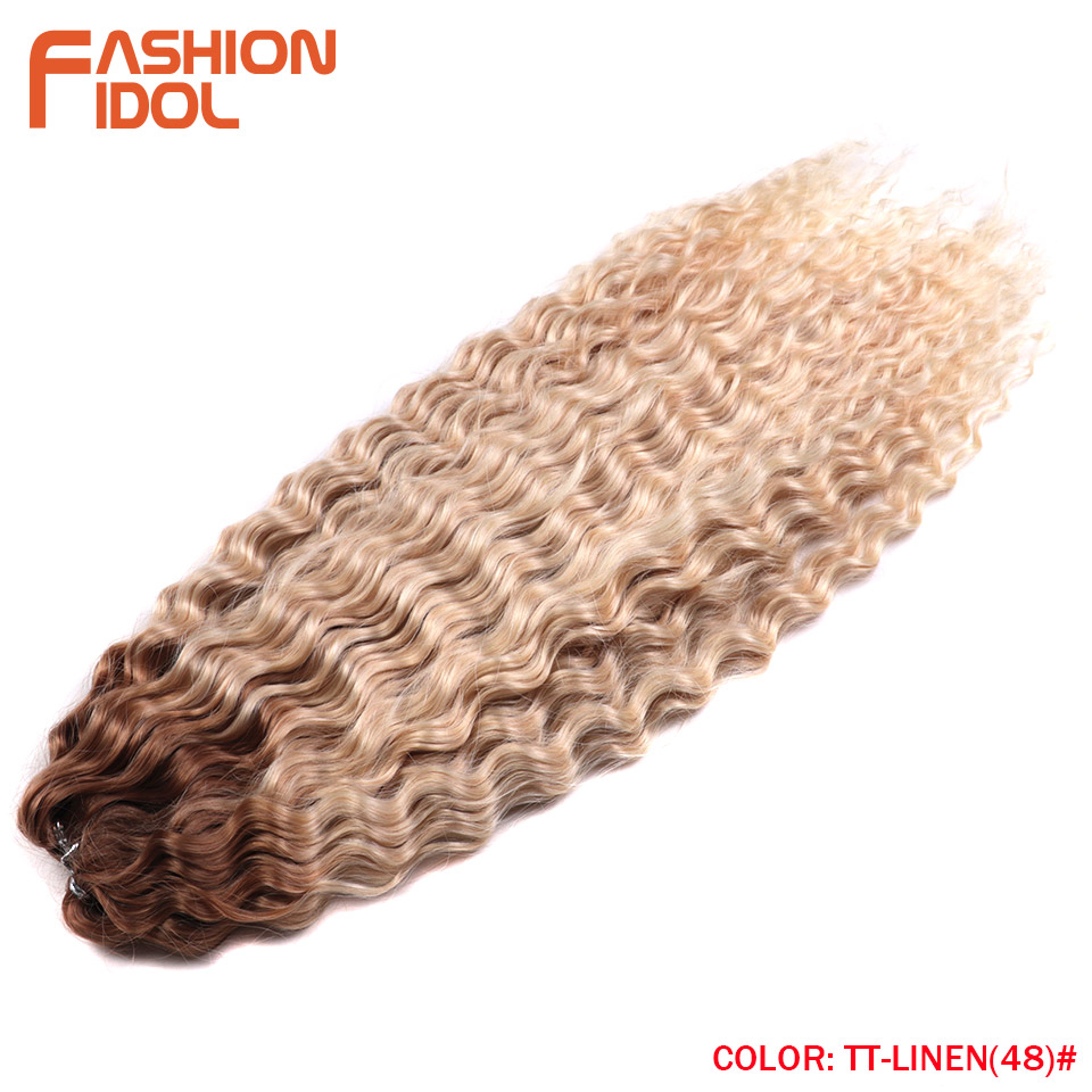 Ariel Hair Water Wave Crochet Braids, Synthetic Twist Curly Hair Ombre Blonde Brown Deep Wave Braiding Hair Extensions – view 19