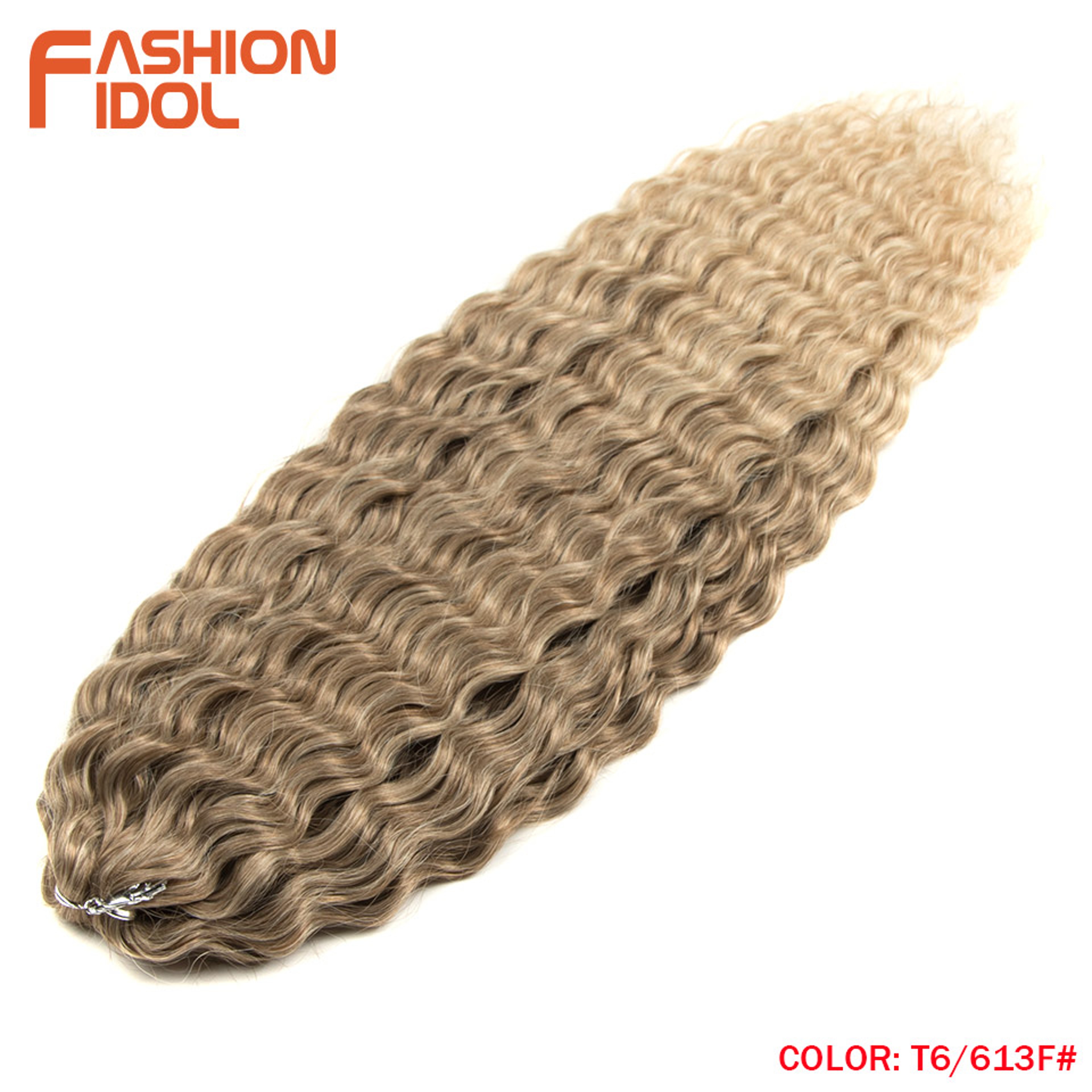 Ariel Hair Water Wave Crochet Braids, Synthetic Twist Curly Hair Ombre Blonde Brown Deep Wave Braiding Hair Extensions – view 31