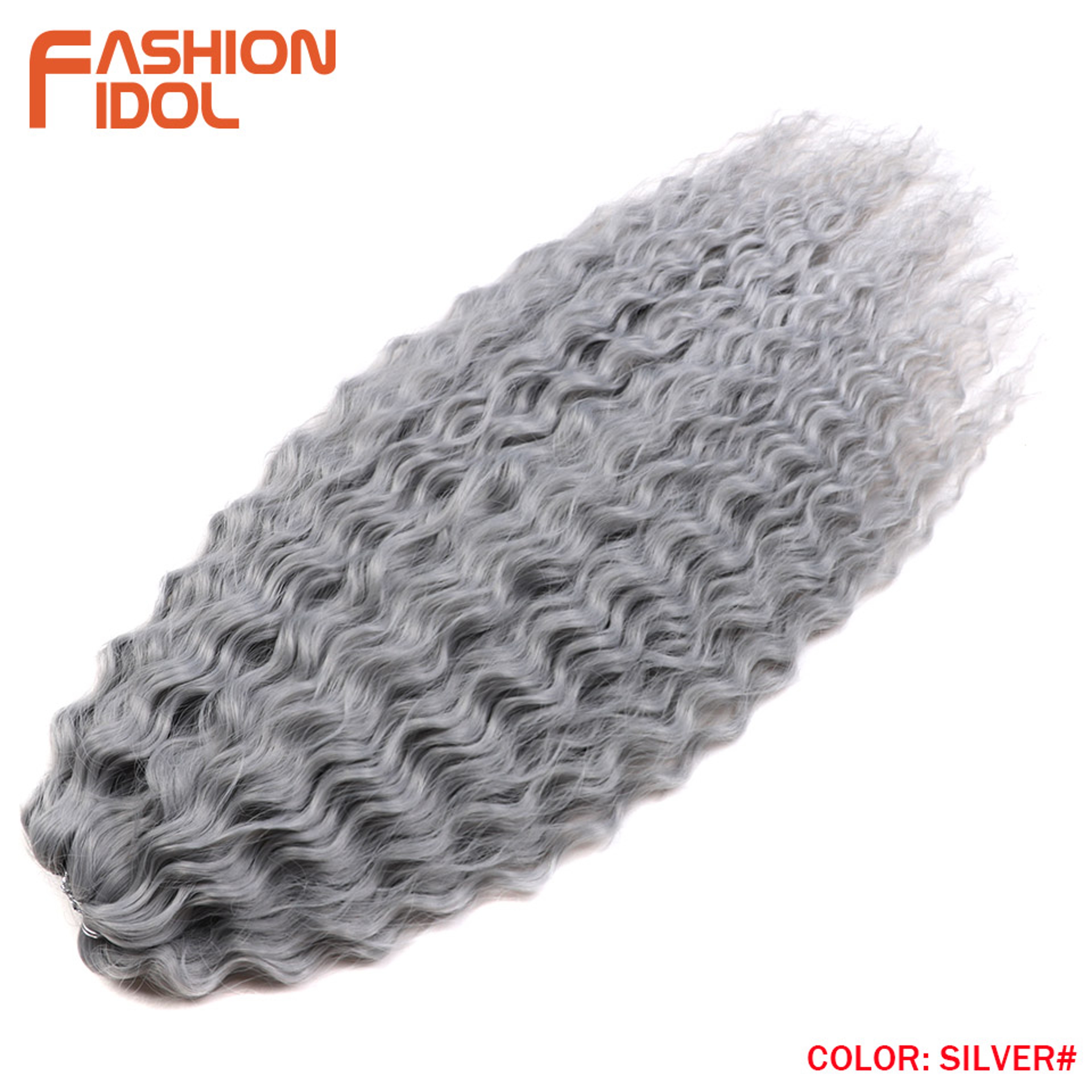 Ariel Hair Water Wave Crochet Braids, Synthetic Twist Curly Hair Ombre Blonde Brown Deep Wave Braiding Hair Extensions – view 43